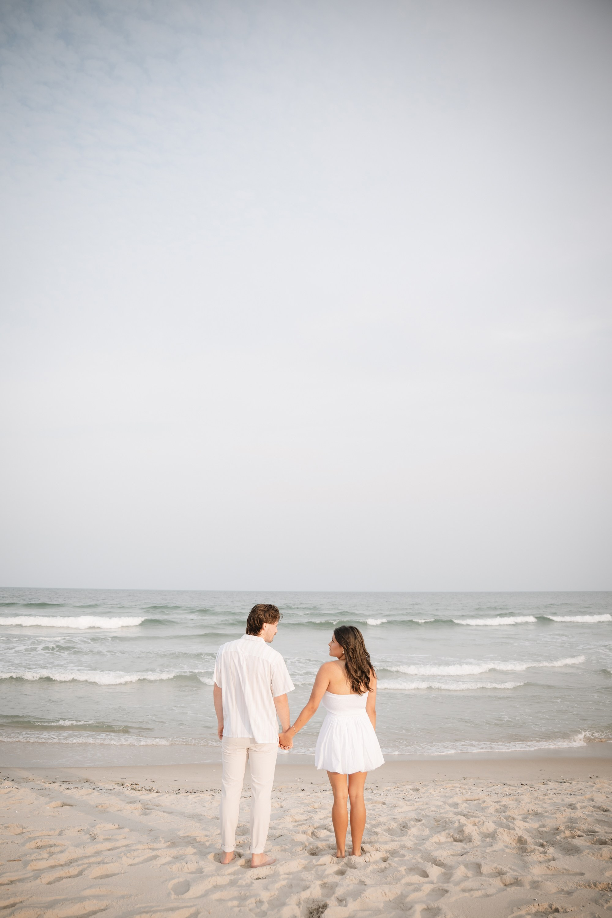 Engagement photoshoot on the Atlantic City beach. Portrait and wedding photographer in New York