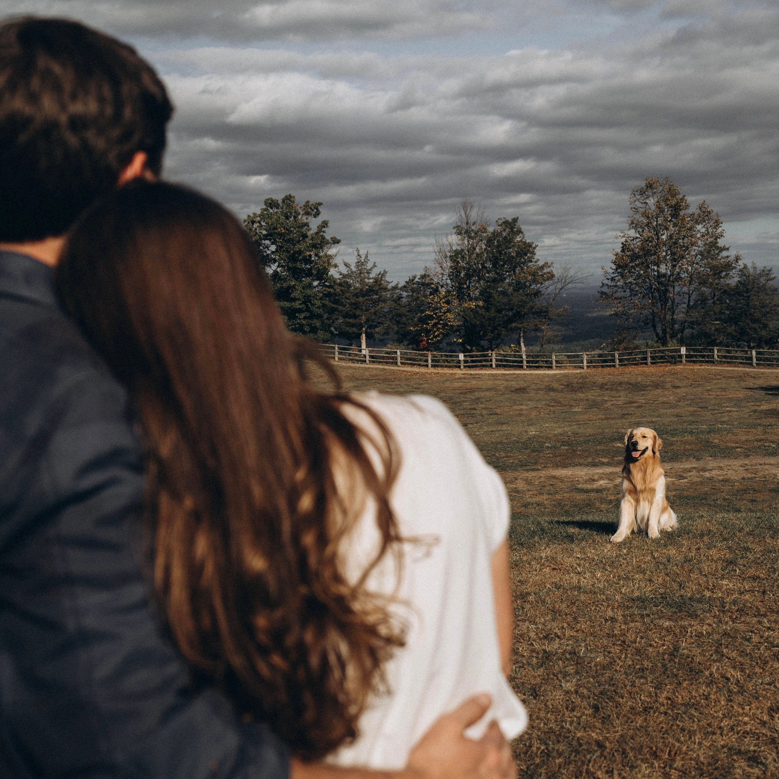 Tearful moment of the engagement photo shot 
