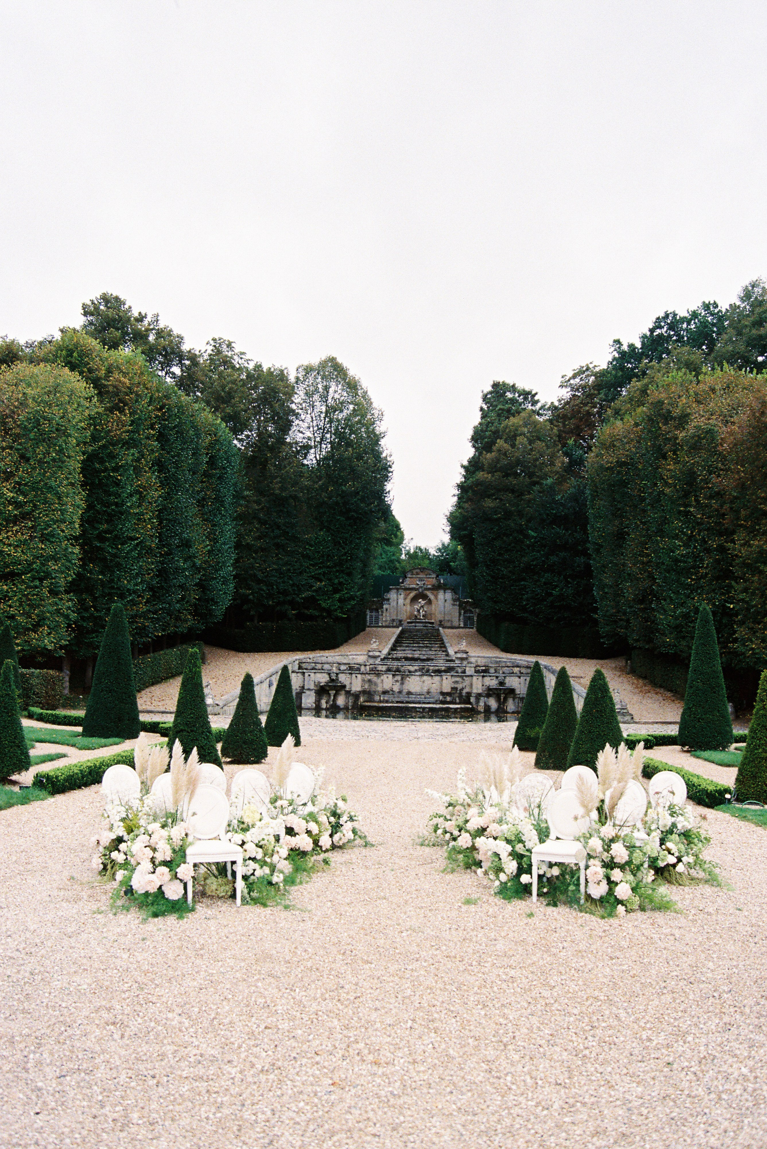 A luxury wedding at Chateau de Villette, just 40 minutes from Paris, captured entirely on film photography