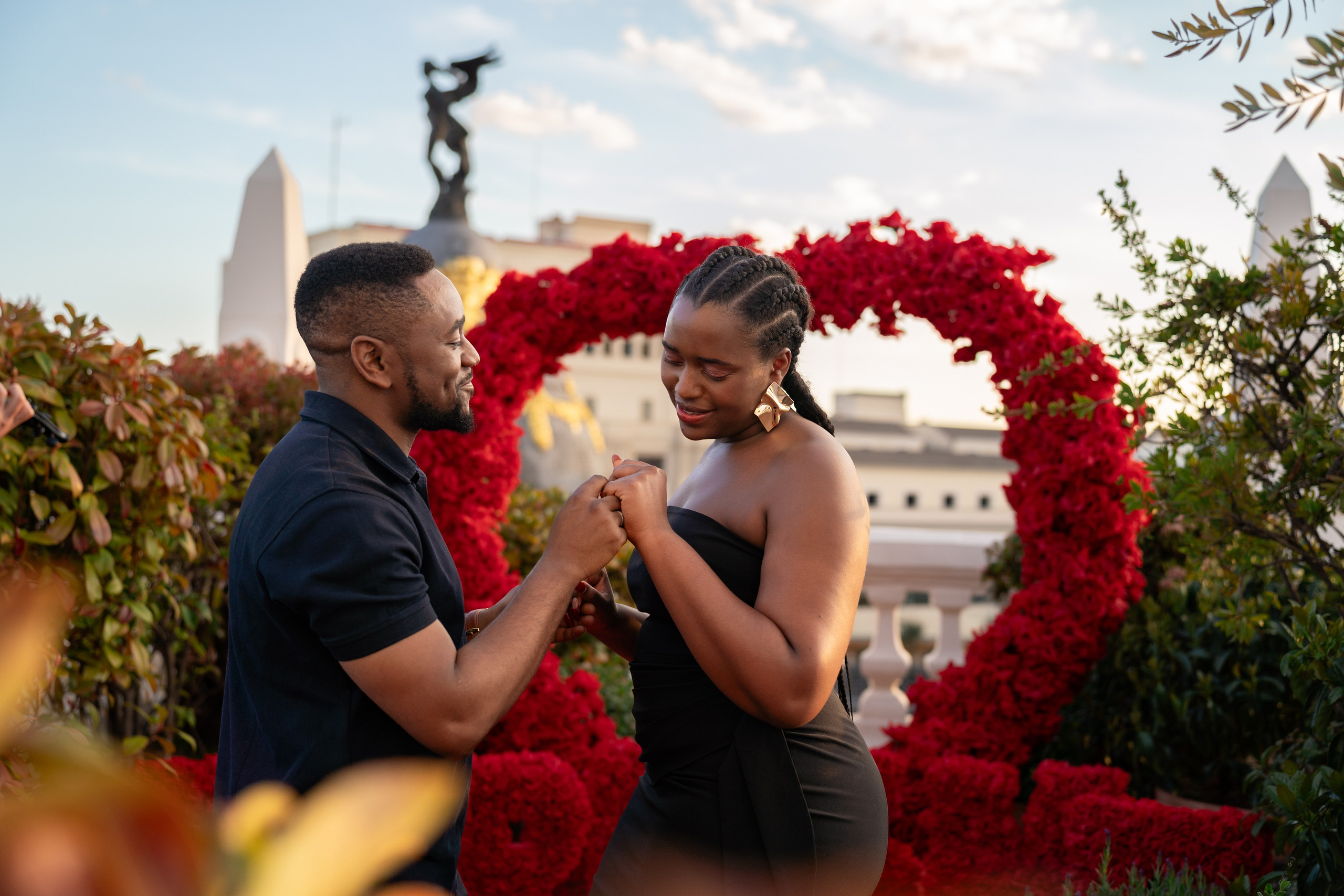 Surprise proposal at the rooftop. Фотограф в Мадриде Алена Белянинова