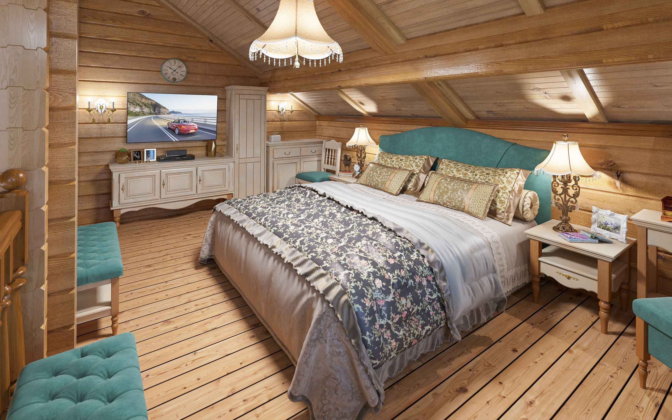 2 этаж Мансарда. Спальня. Дизайн и визуализация