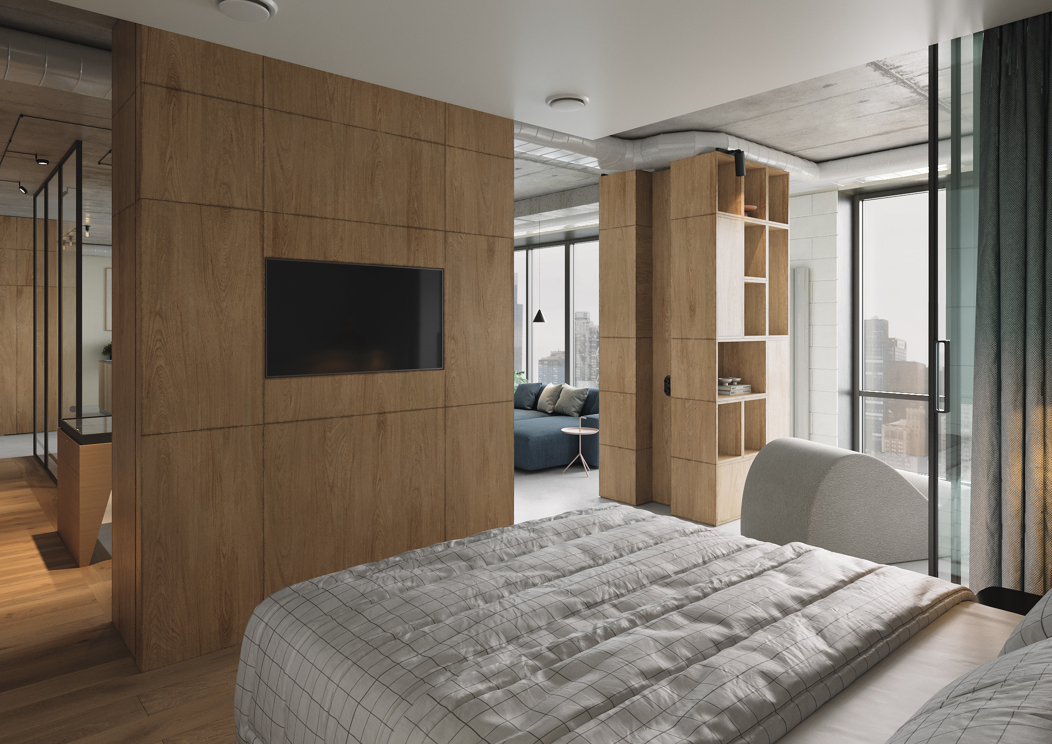 Novopecherskie Lipki Penthouse / Olha Akulova Design. Interior and object 3D visualization