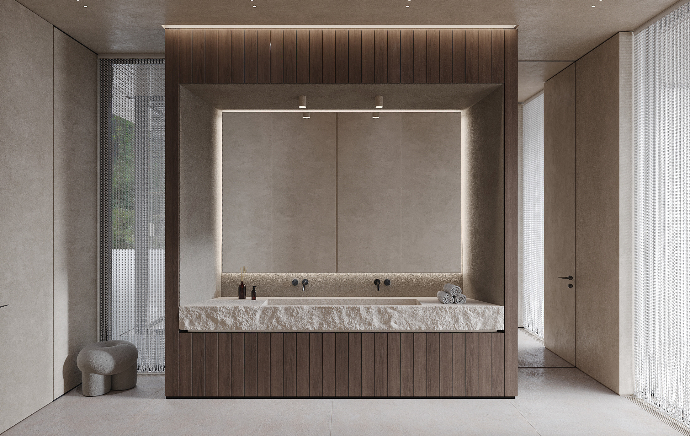 Repino house | Guest suite. Interior and object 3D visualization