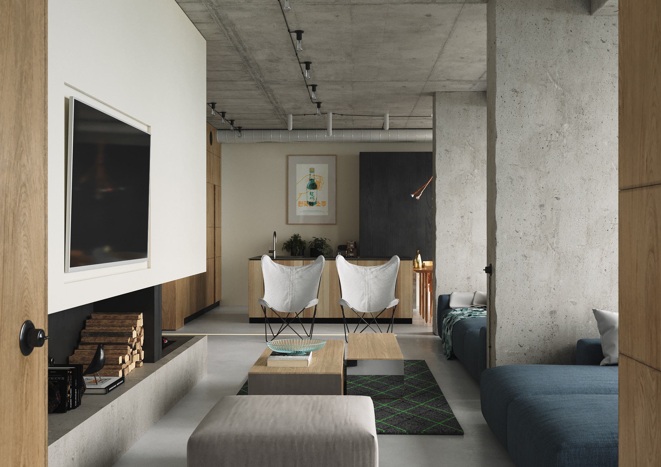 Novopecherskie Lipki Penthouse / Olha Akulova Design. Interior and object 3D visualization