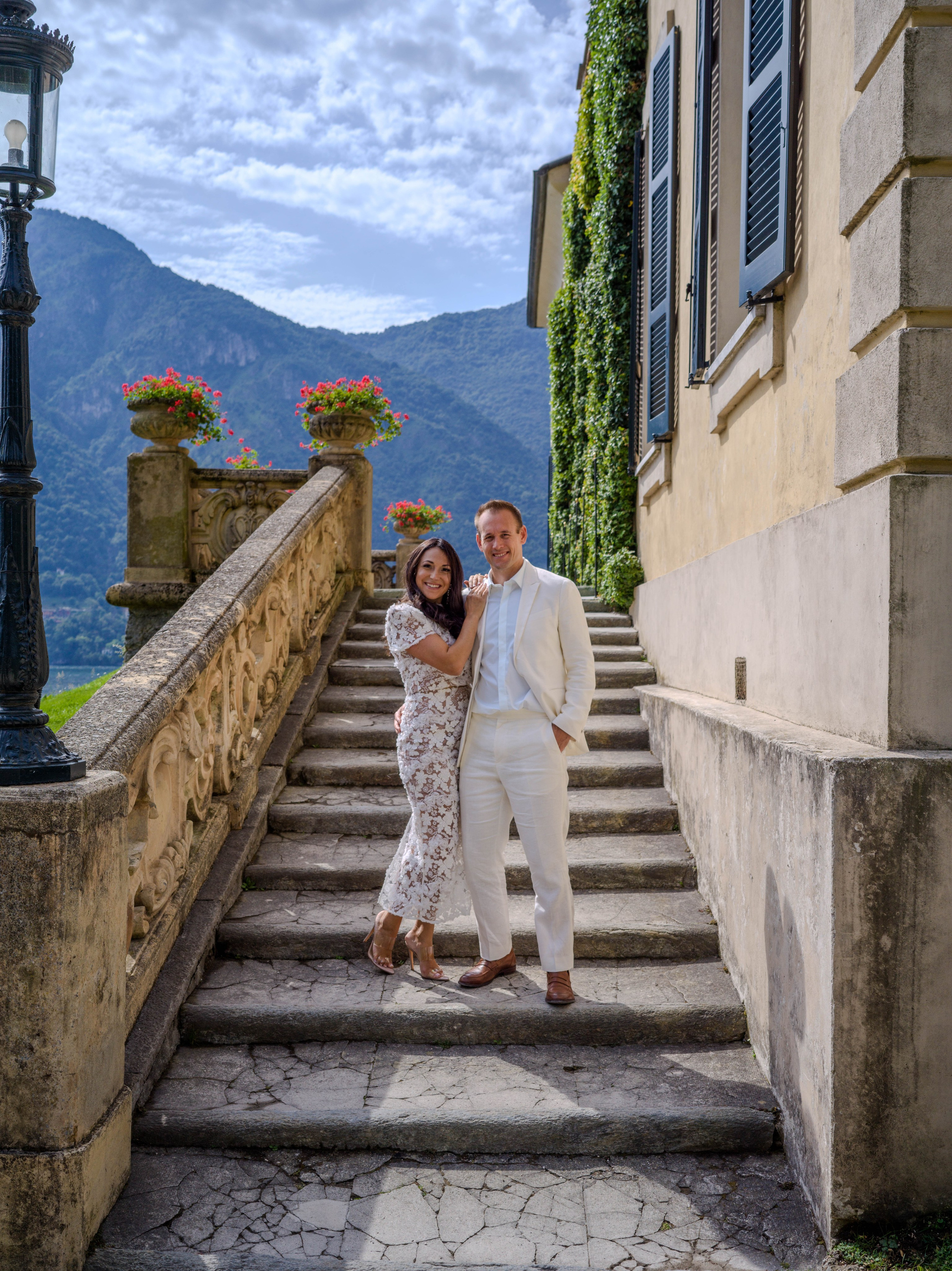 Elegant Villa Balbianello elopement in Lake Como captured through natural and cinematic couple photography