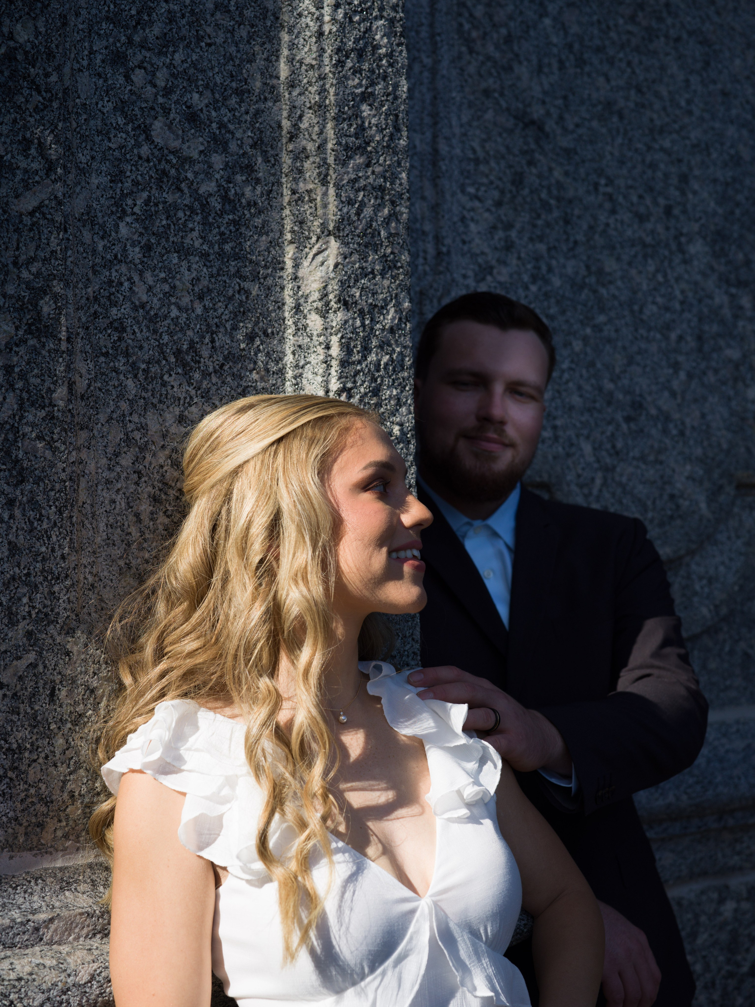 Soft sunlight and lush greenery in Tremezzo park, romantic couple photoshoot on Lake Como shot on Hasselblad X2D