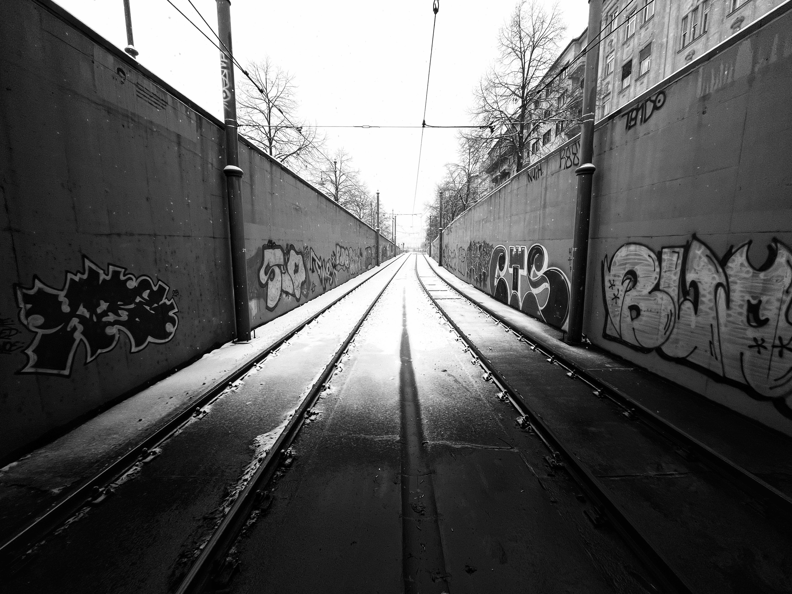 snow on the tram tracks | Budapest 2026 | IPHONE 12 PRO