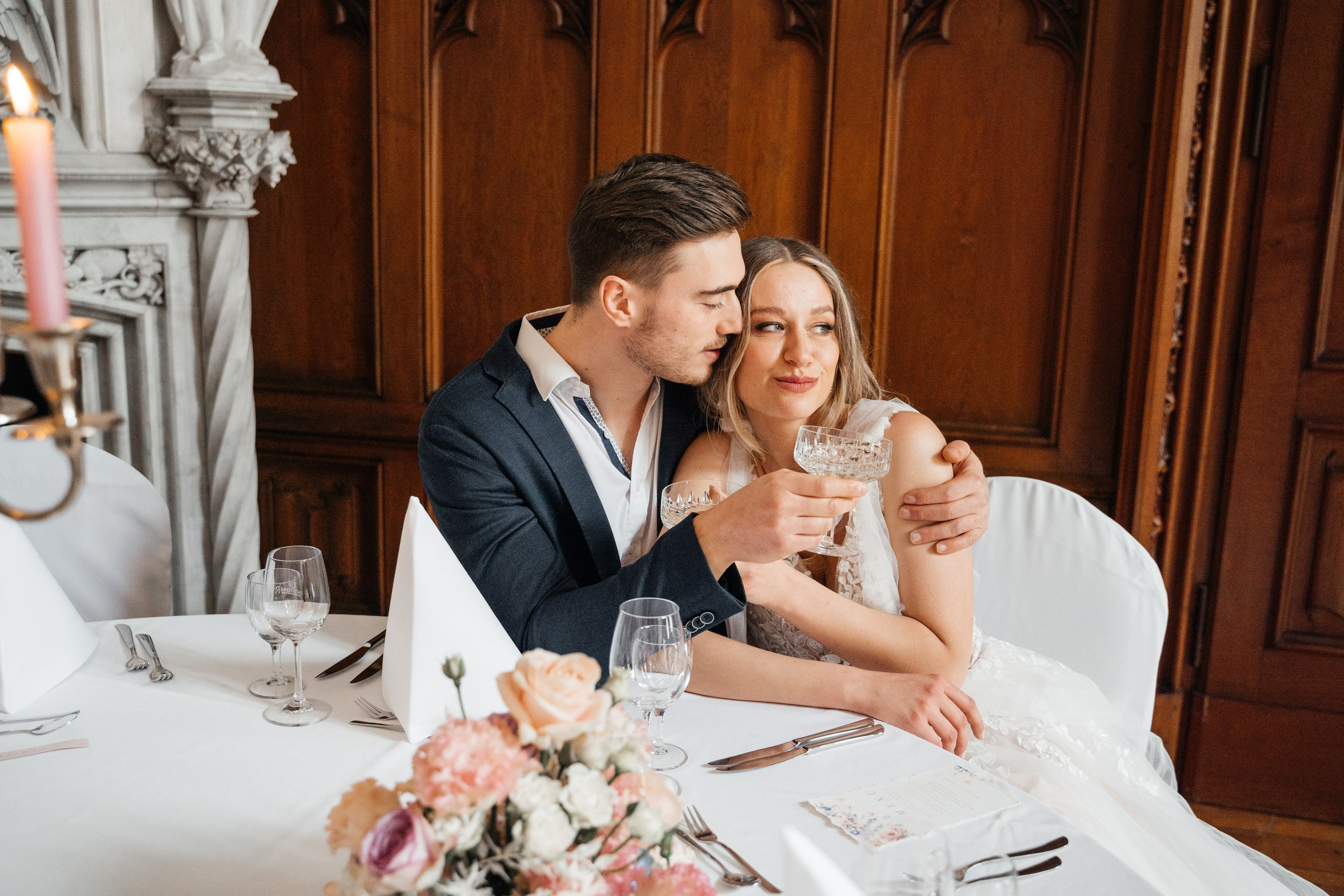 J & C im Schloss Arenfels. Wedding Photographer Germany