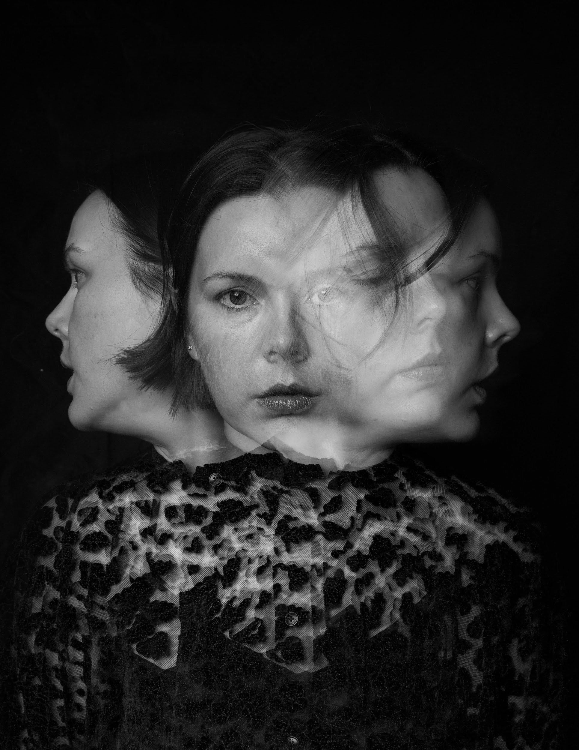 Conceptual photography self-portraiture jelena kintero mequinte bw art photography 