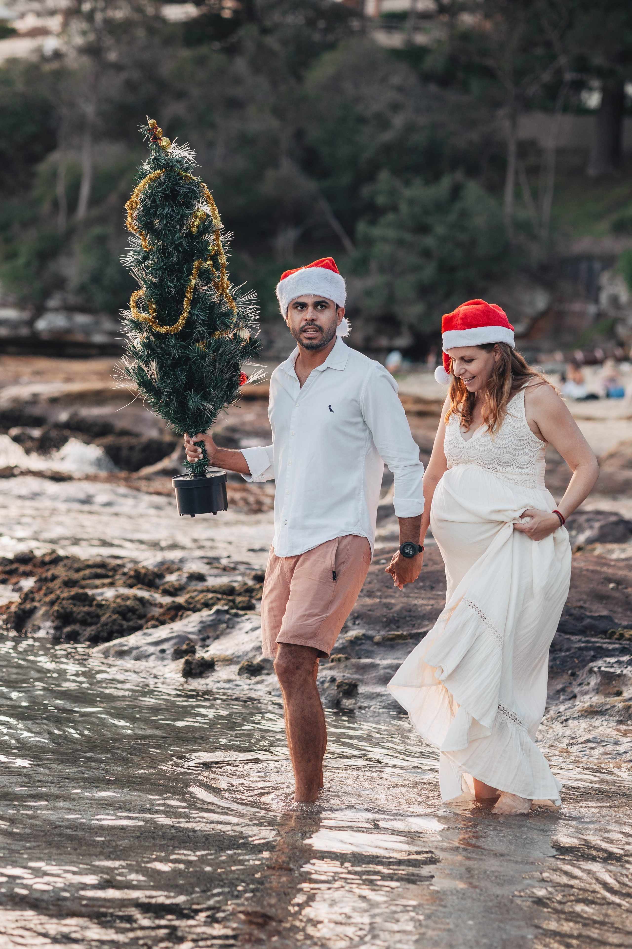 Heather + Tulio + Pregnant + Christmas. True Story Photography