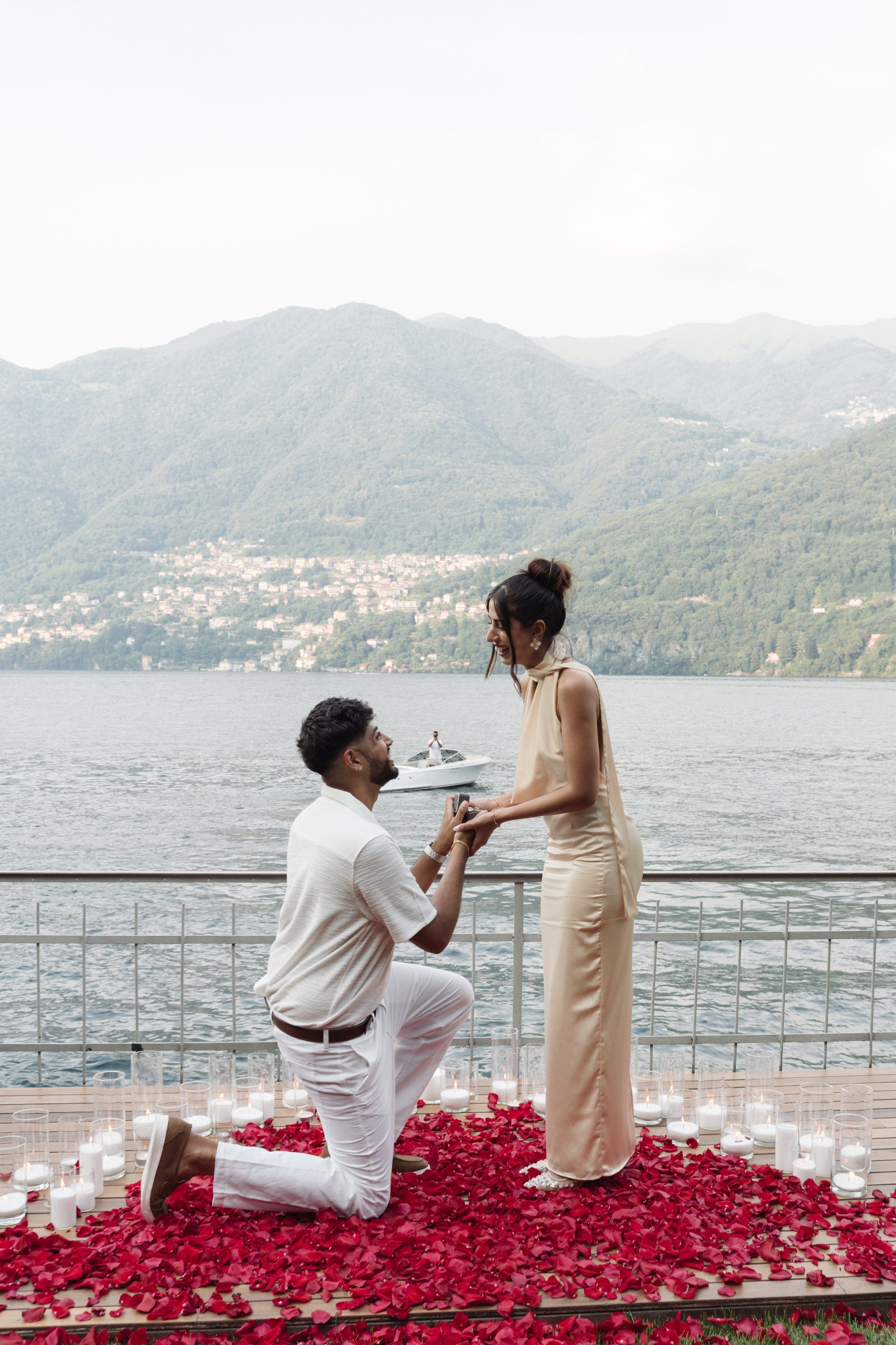 Lake Como Romantic Proposal. Lake Como Proposal Photographer | Surprise Proposals & Engagements