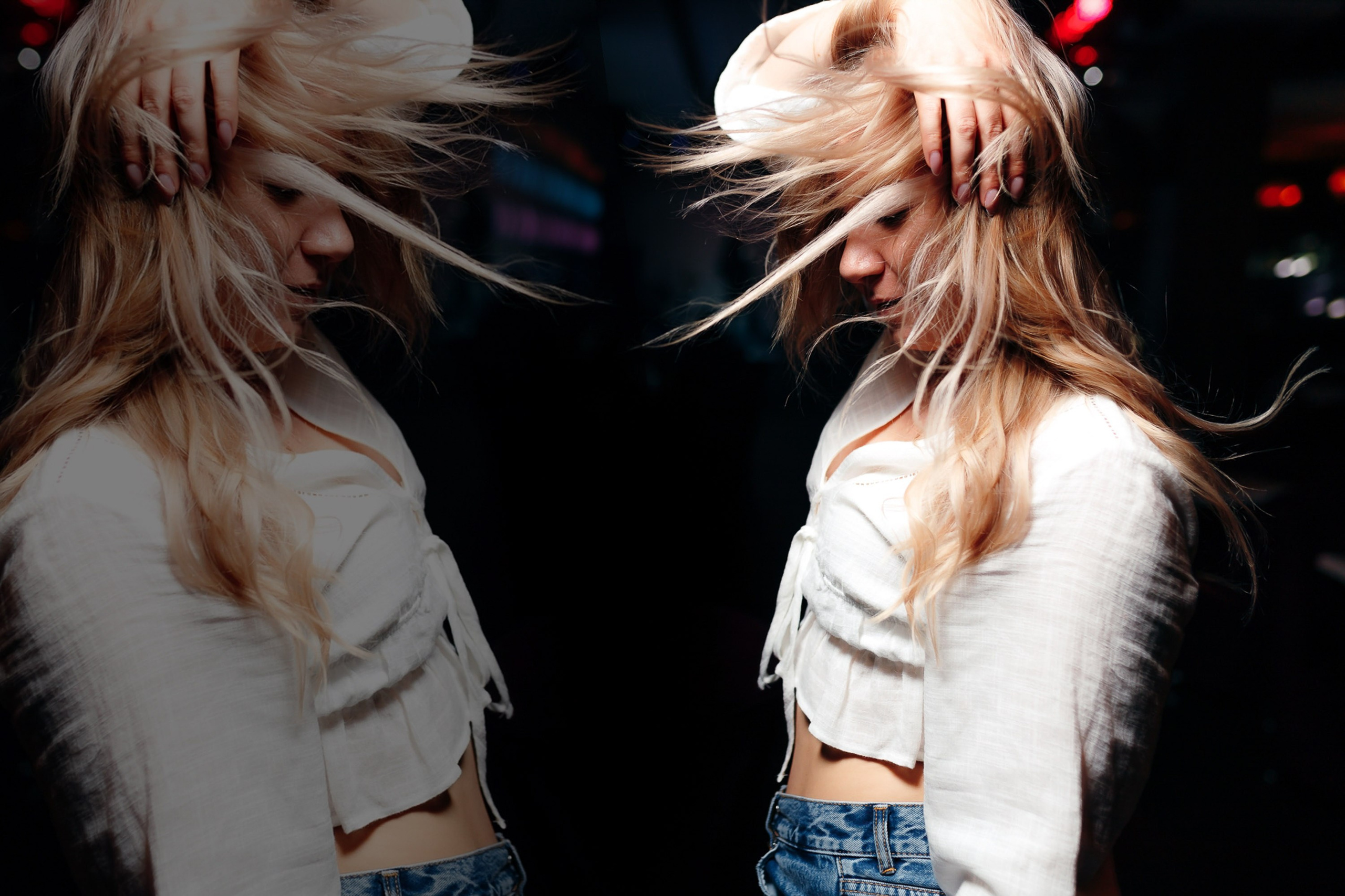 Two women dancing at nightclub, party atmosphere