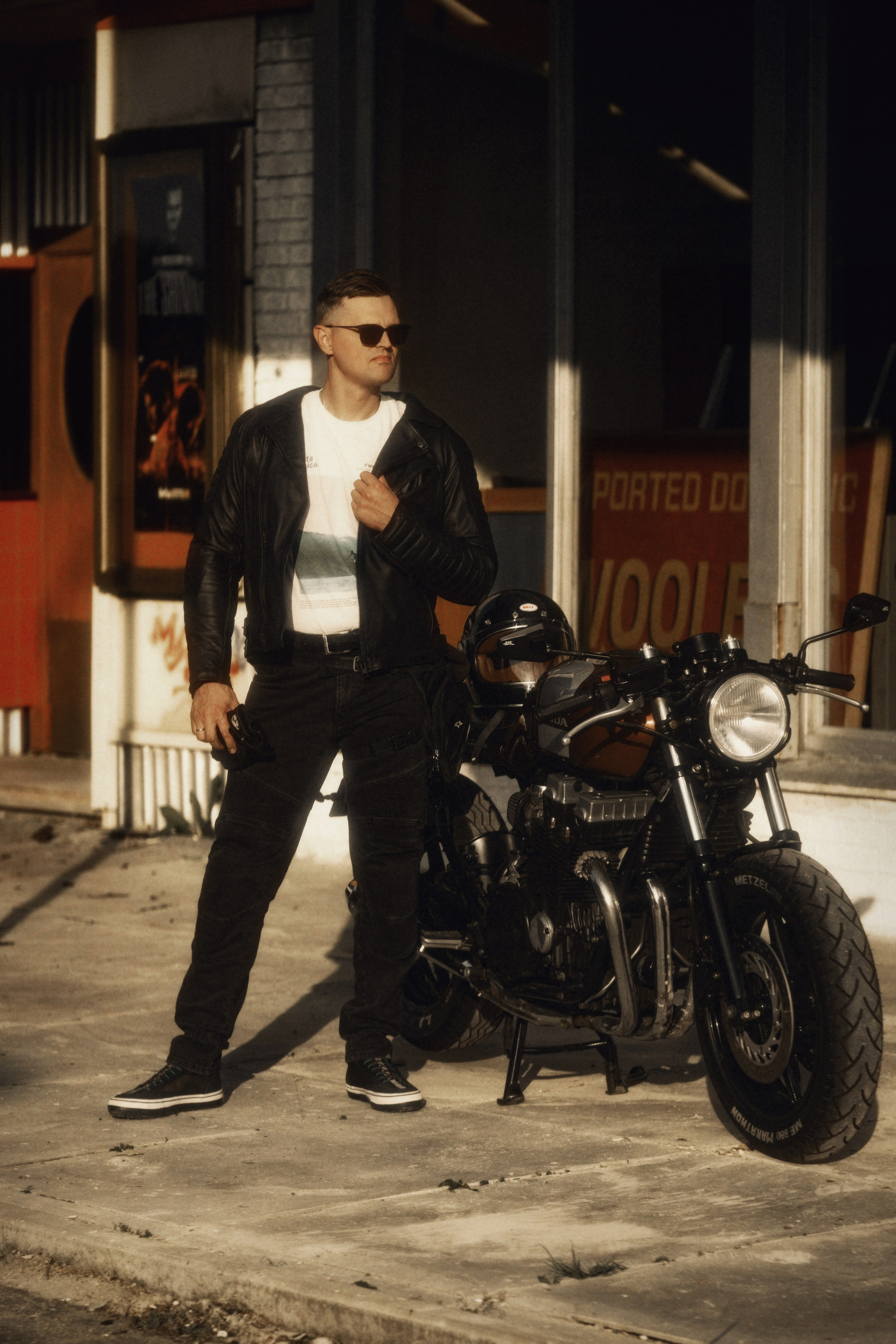 Café Racer Style Photography — Brutal Man & Custom Bike