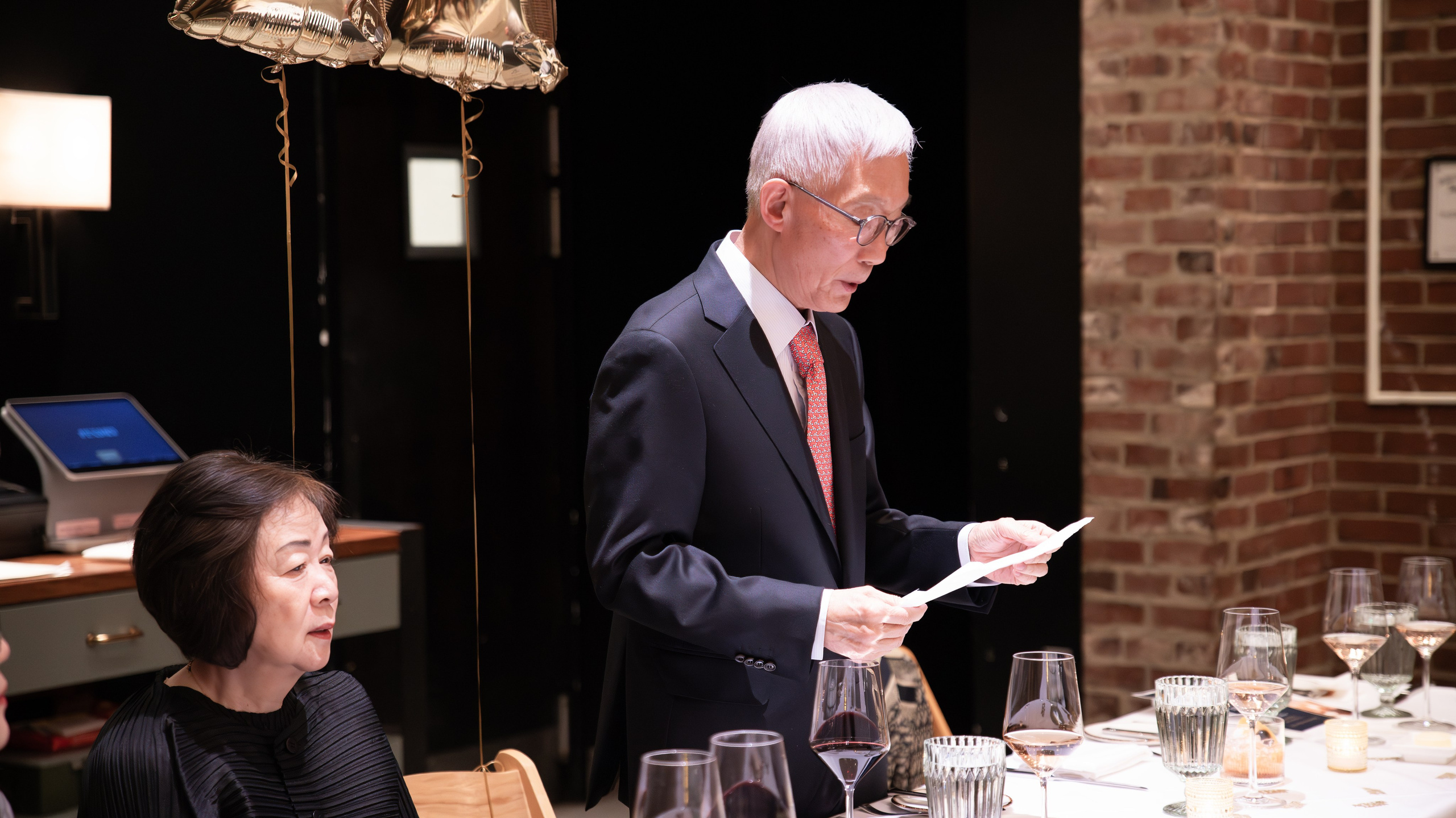 Korean Family 77th Birthday | Elegant European Restaurant Celebration. Family, lifestyle, and commercial photography in New York and New Jersey