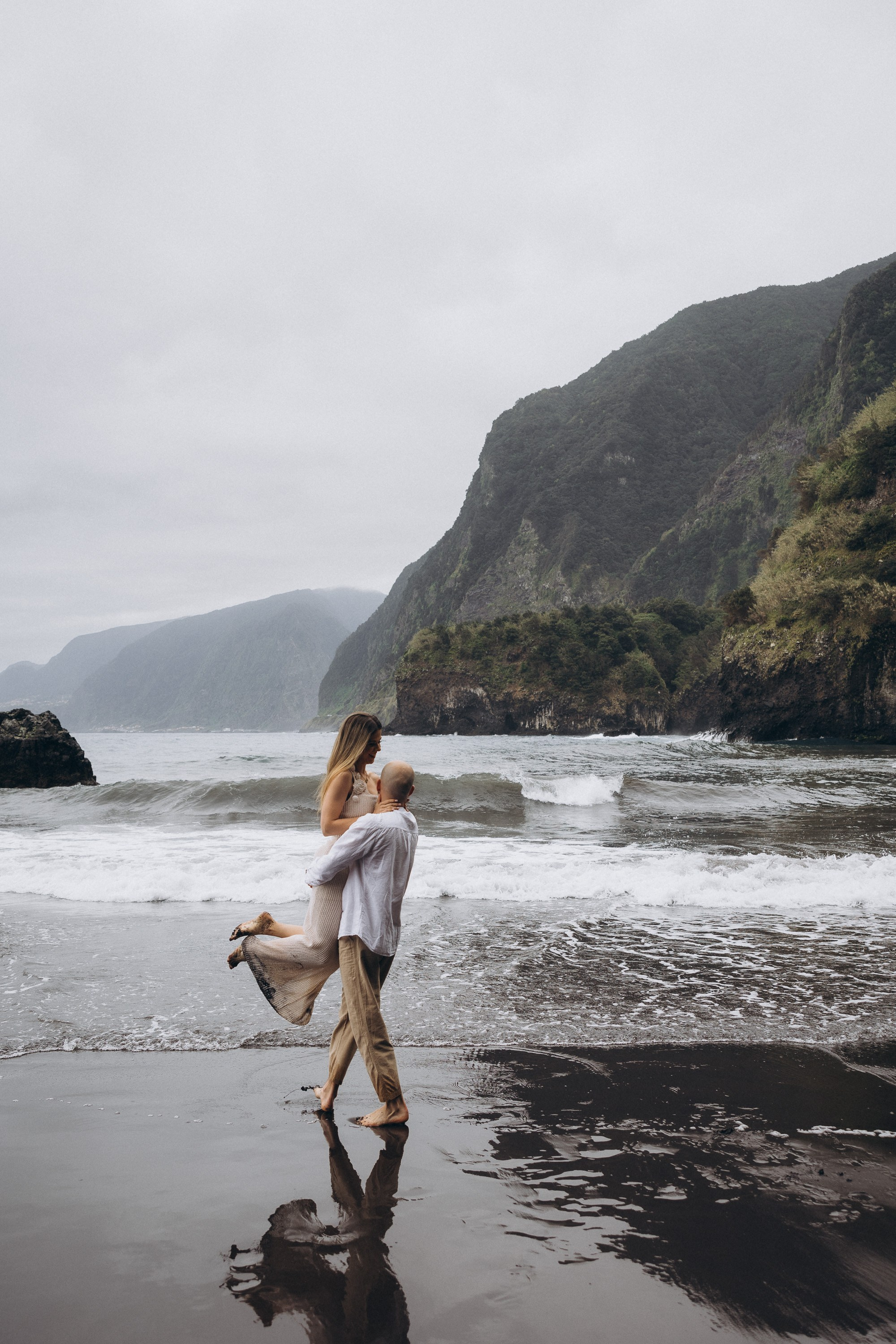 Love Story Photoshoot at Seixal Beach, Madeira | Romantic Couple Session