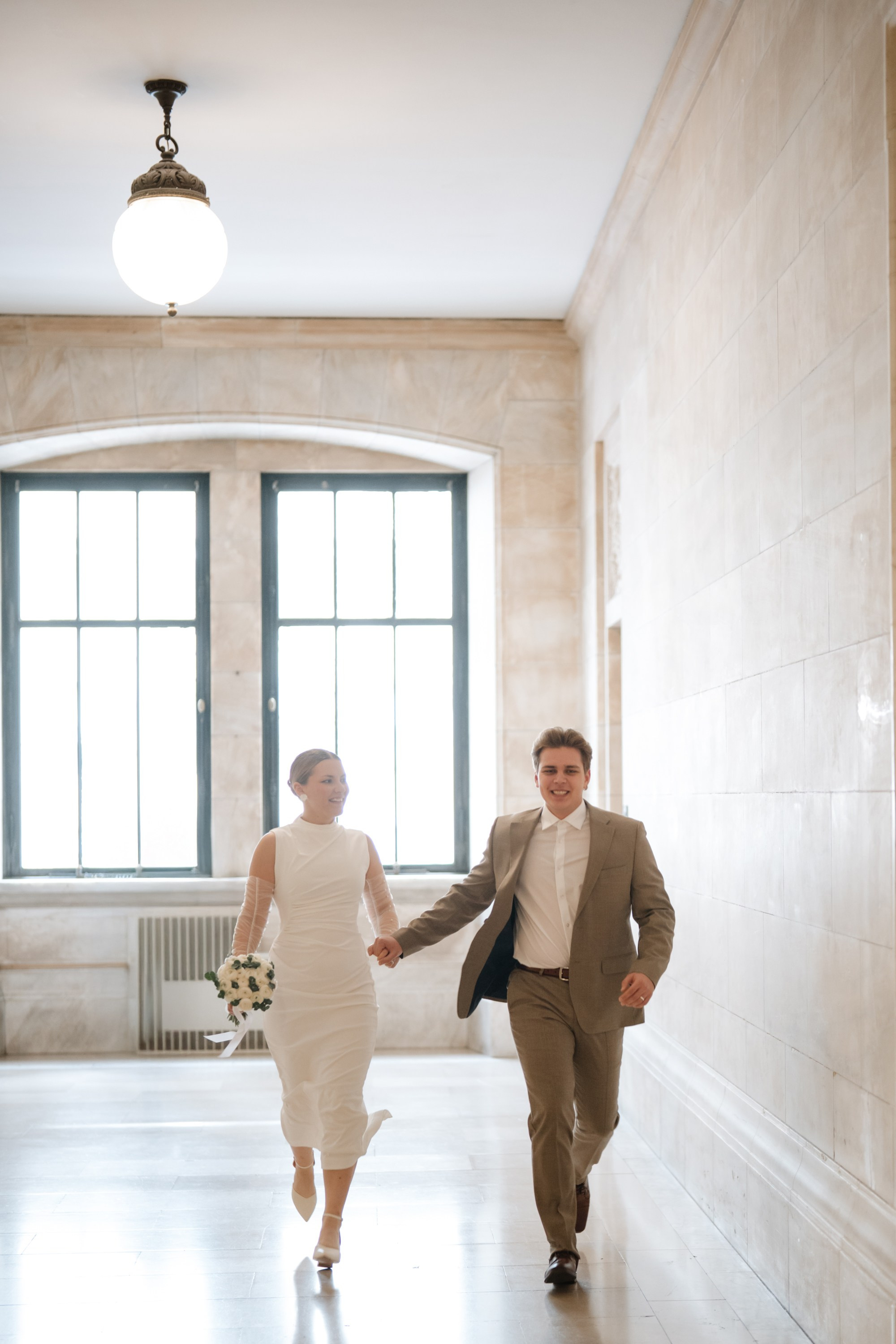 Wedding photo session at the Public Library NY. Portrait and wedding photographer in New York