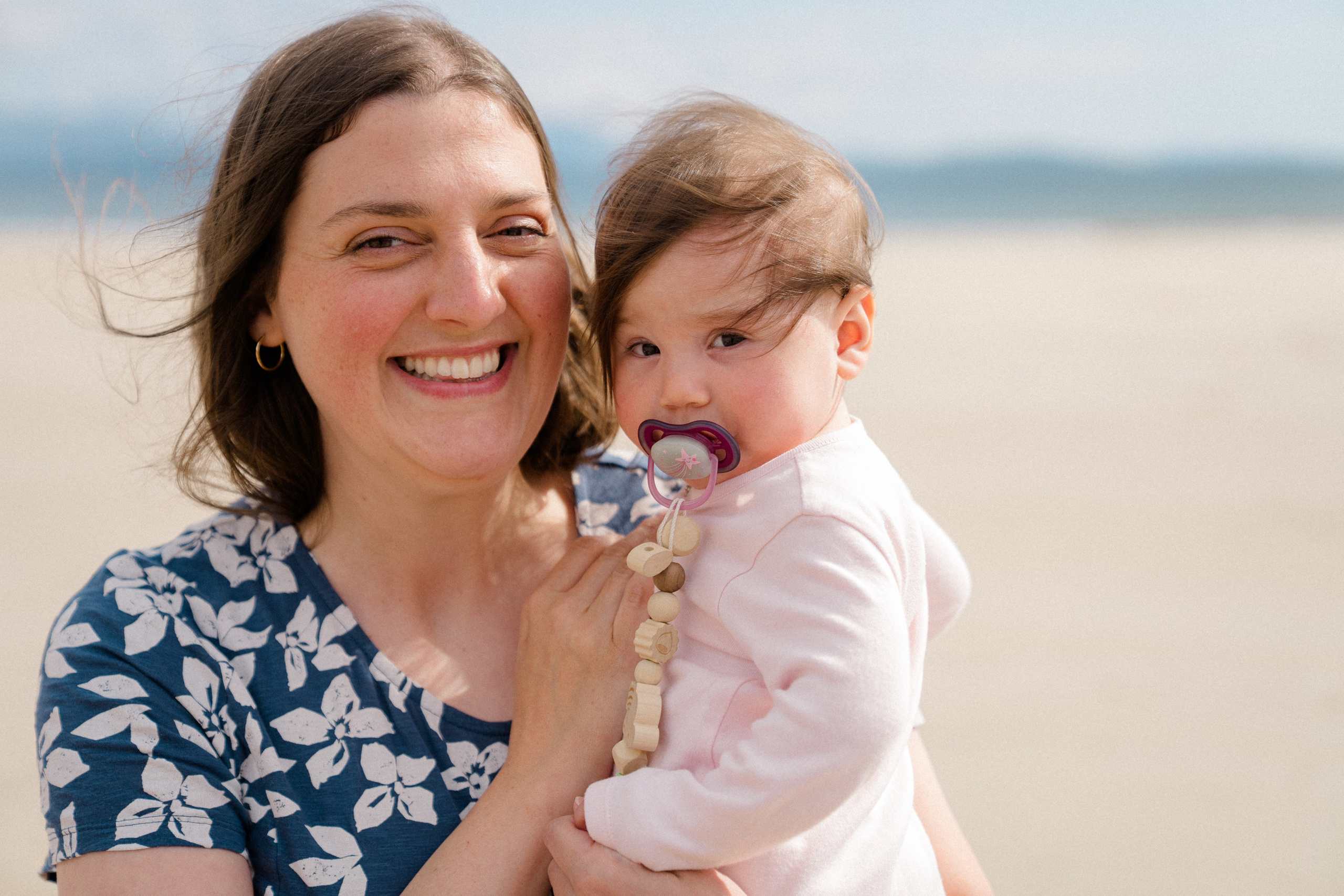 Darya and Mia at the ocean. Wedding and family photographer Ireland