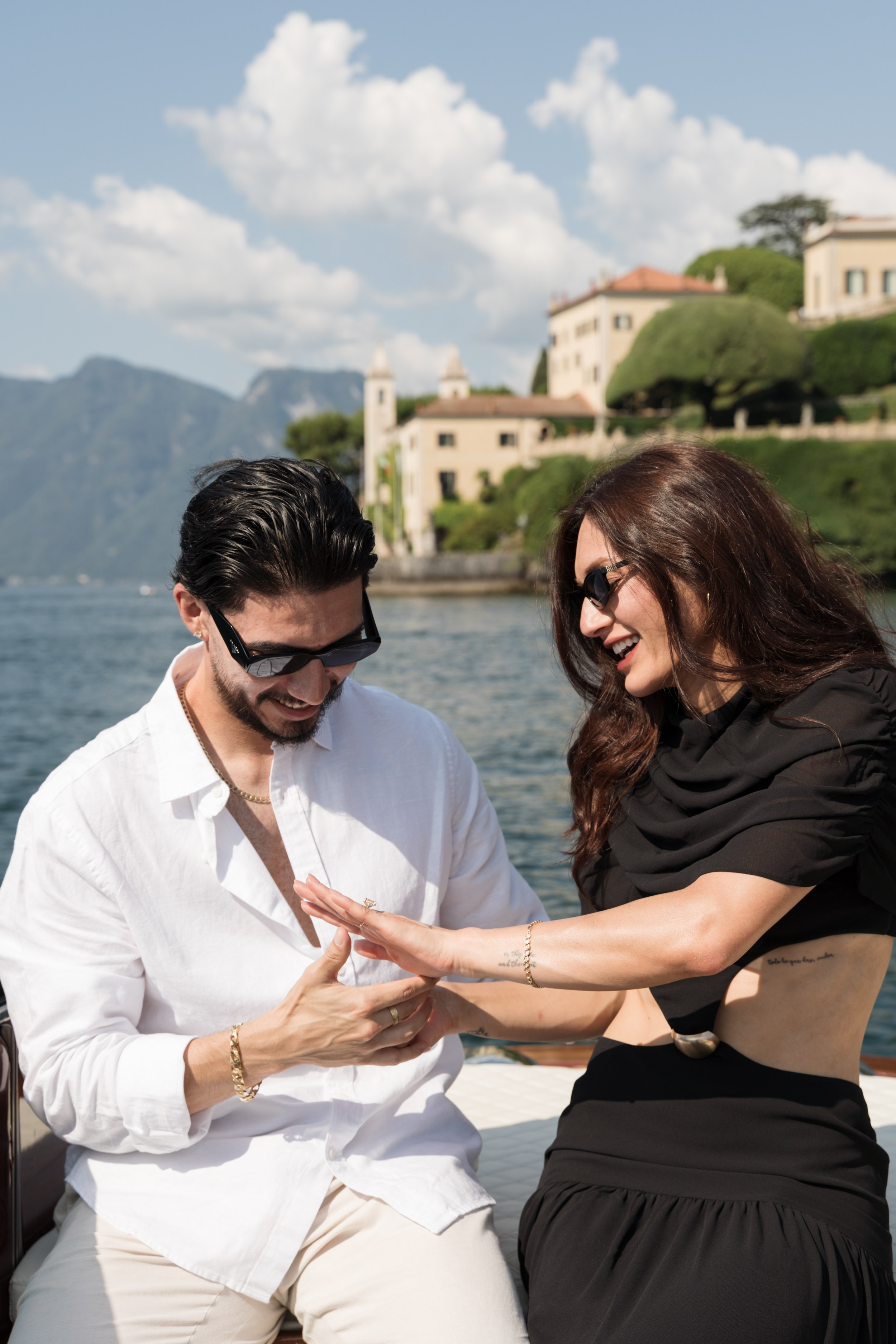Emotional Boat Proposal in Tremezzo. Lake Como Proposal Photographer | Surprise Proposals & Engagements