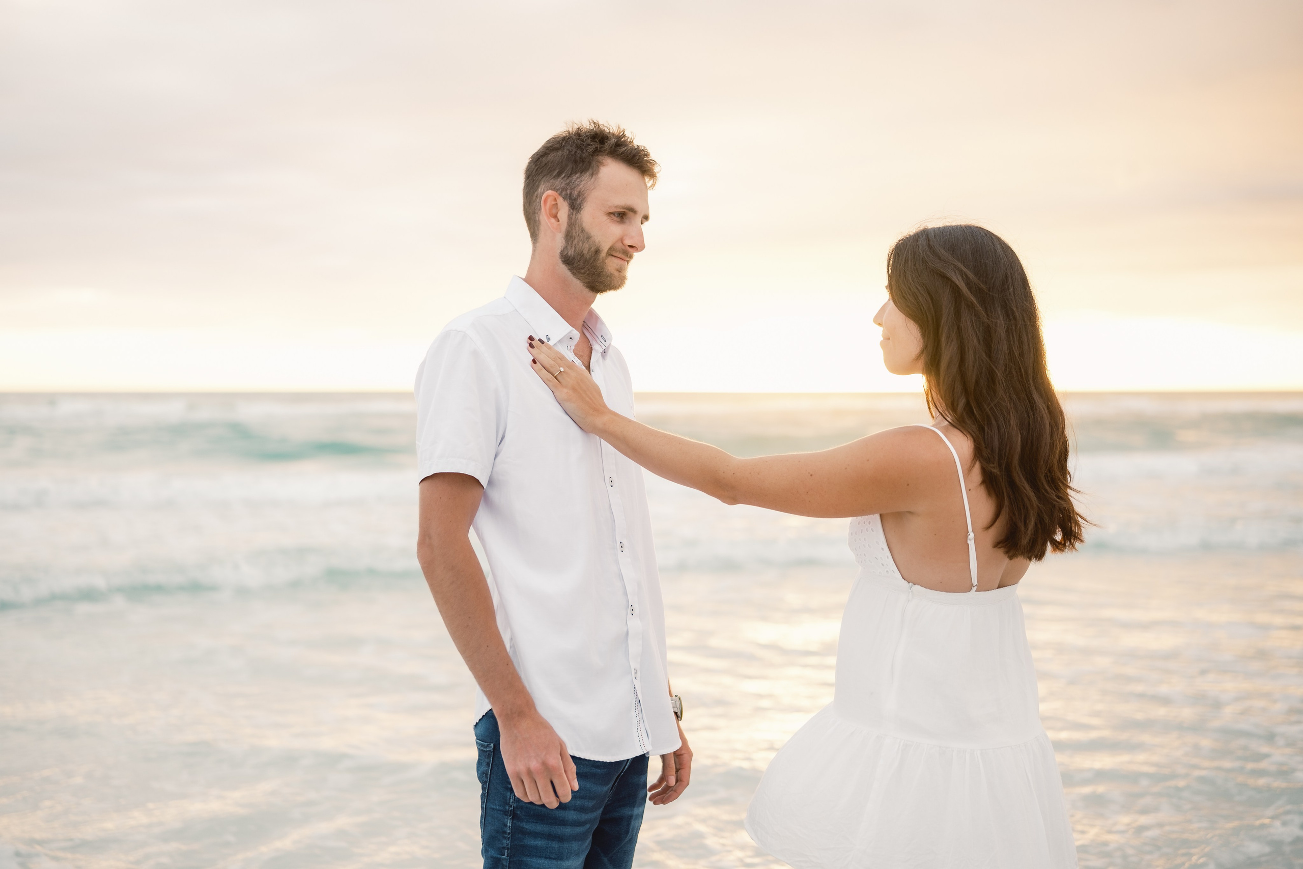Engagement sunset photoshoot on the beach in Sarasota Florida
