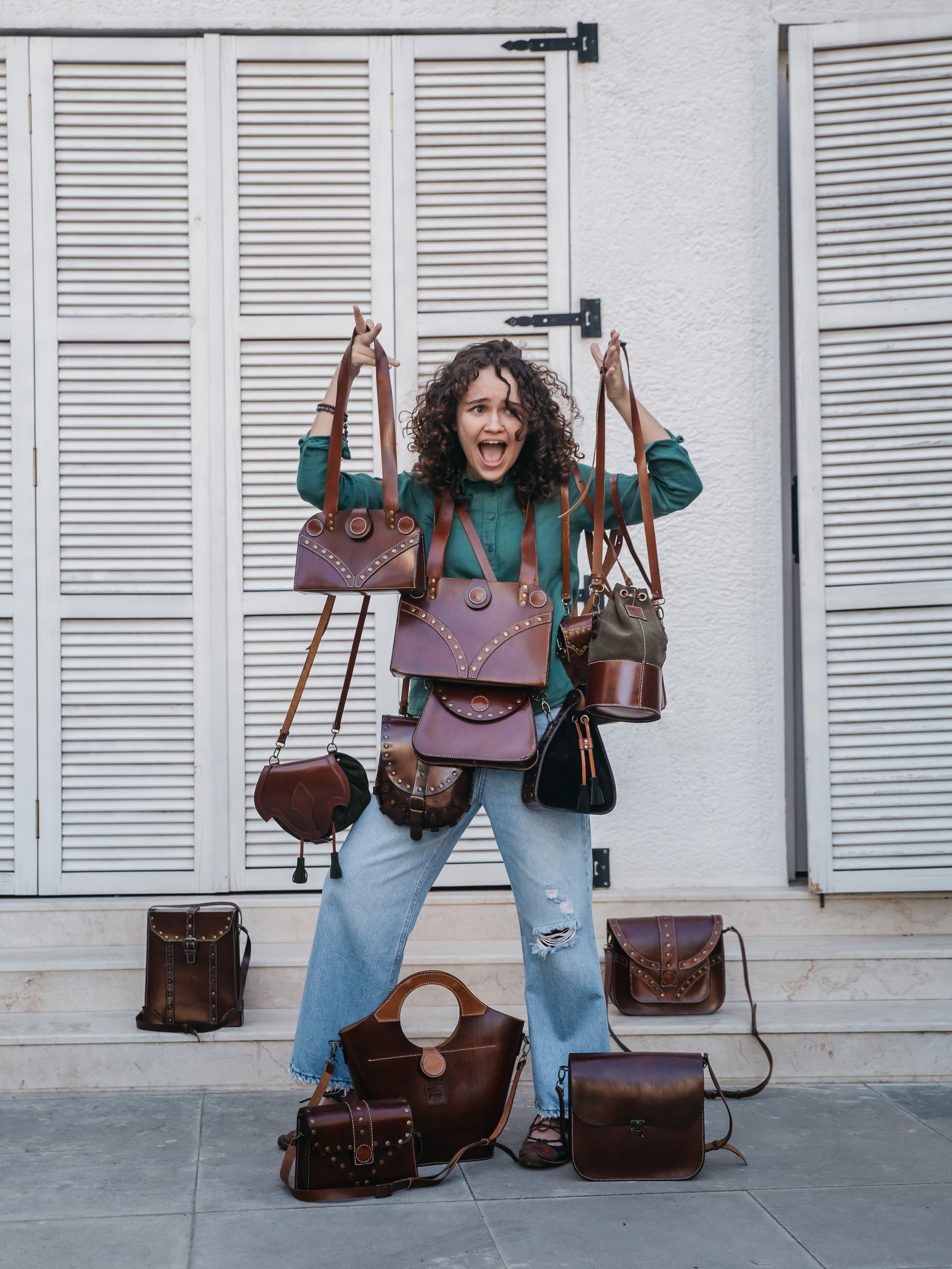 Photography of handmade leather bags