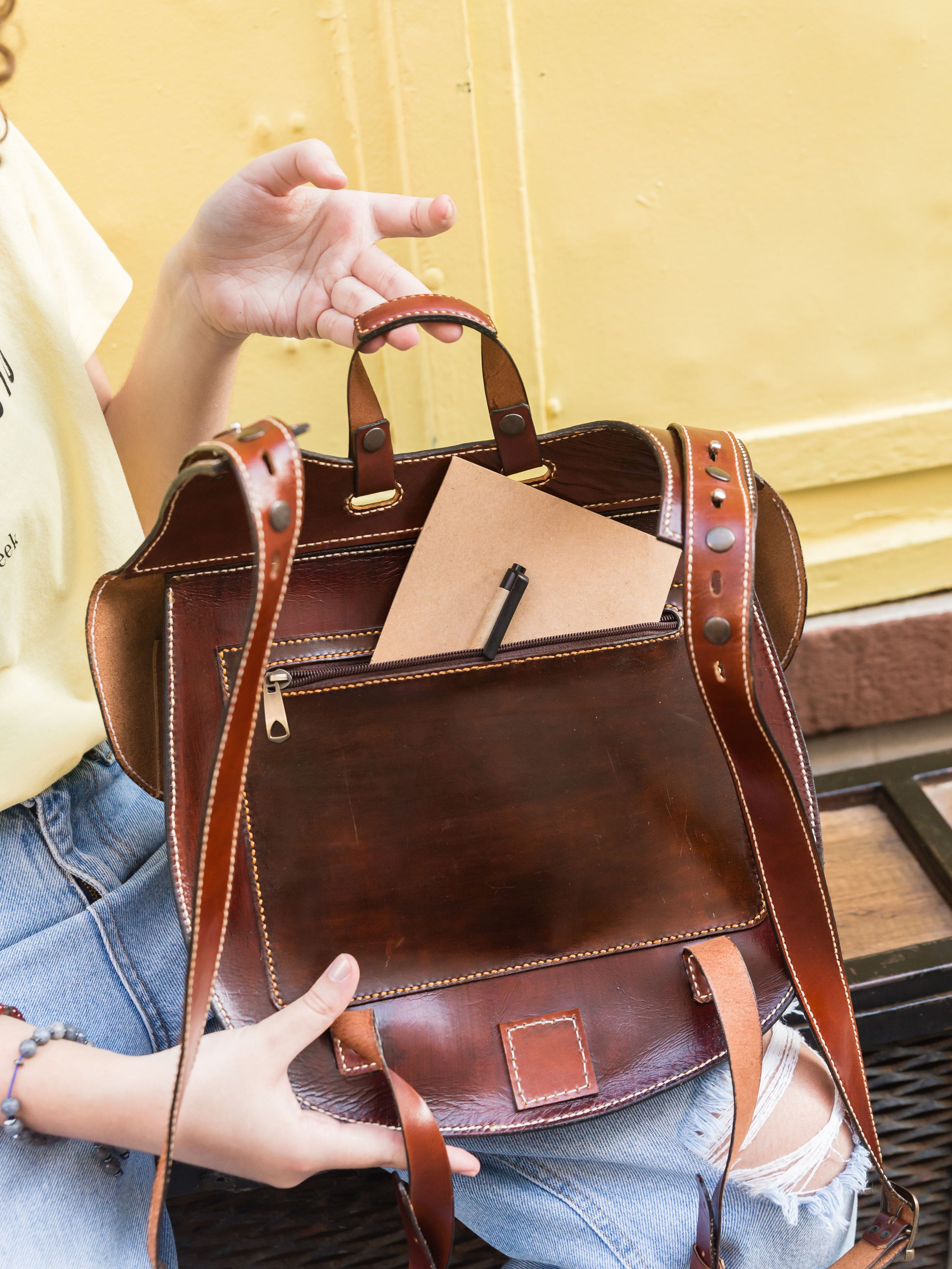 Photography of handmade leather bags