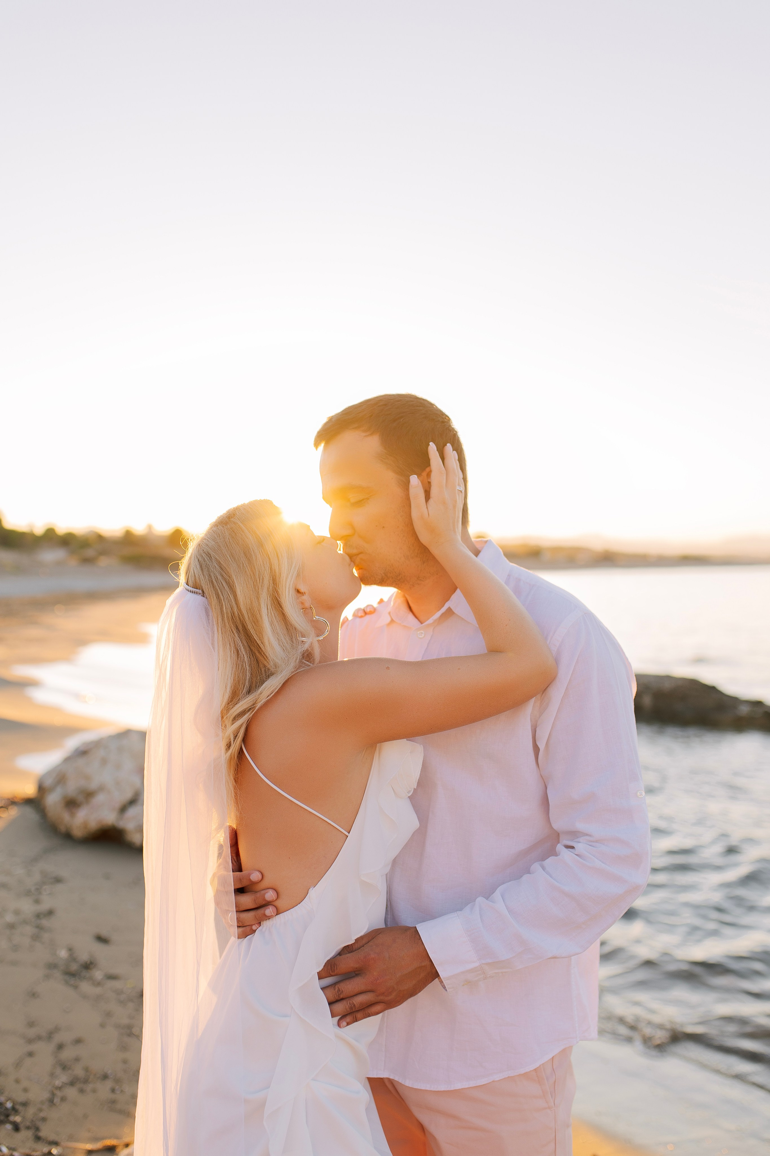 Sunset. Love Story on the beach in Side at sunrise. Professional Photographer in Alanya, Side, Belek, Antalya. Turkiye