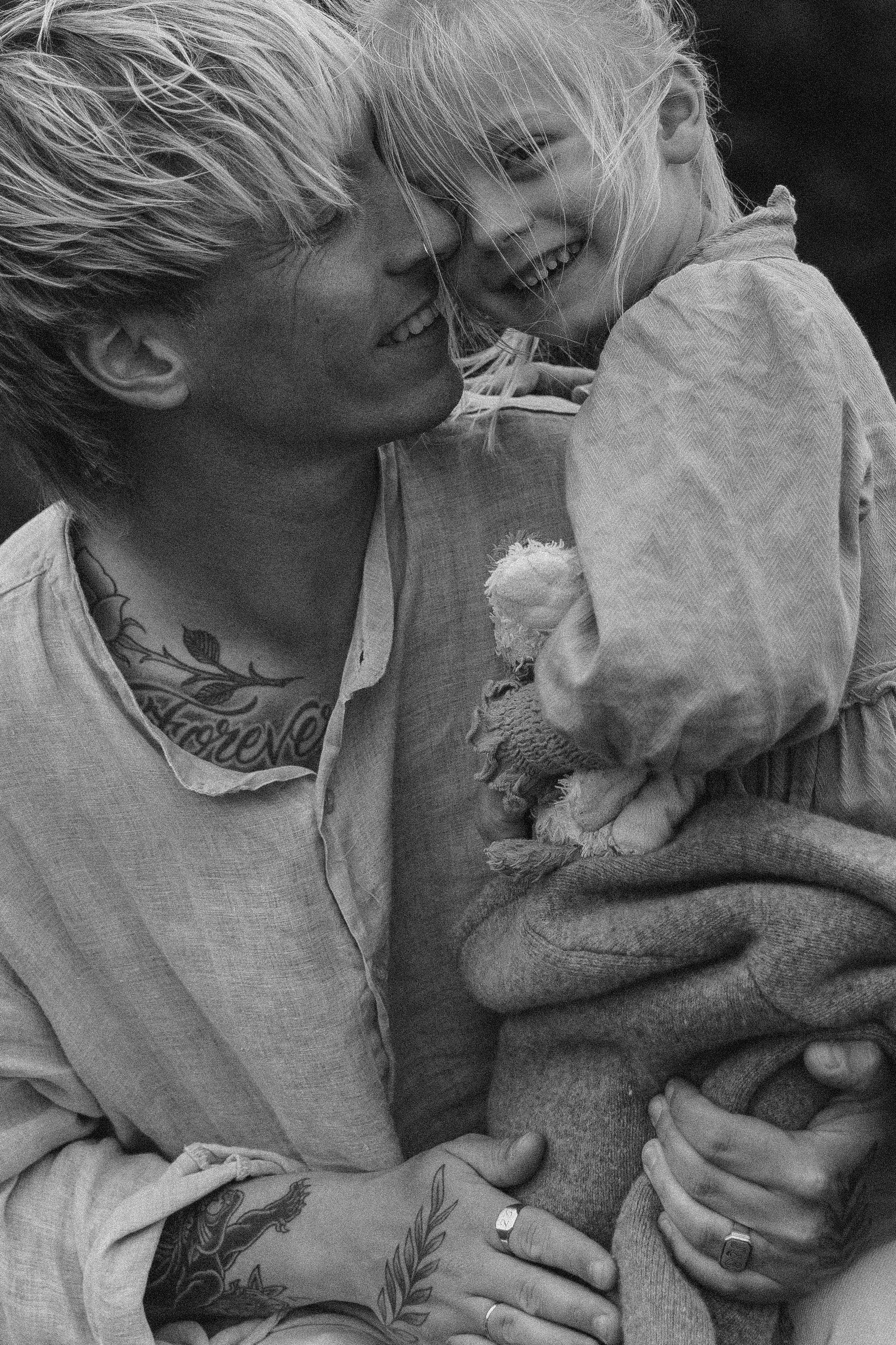 Family hugs. True self