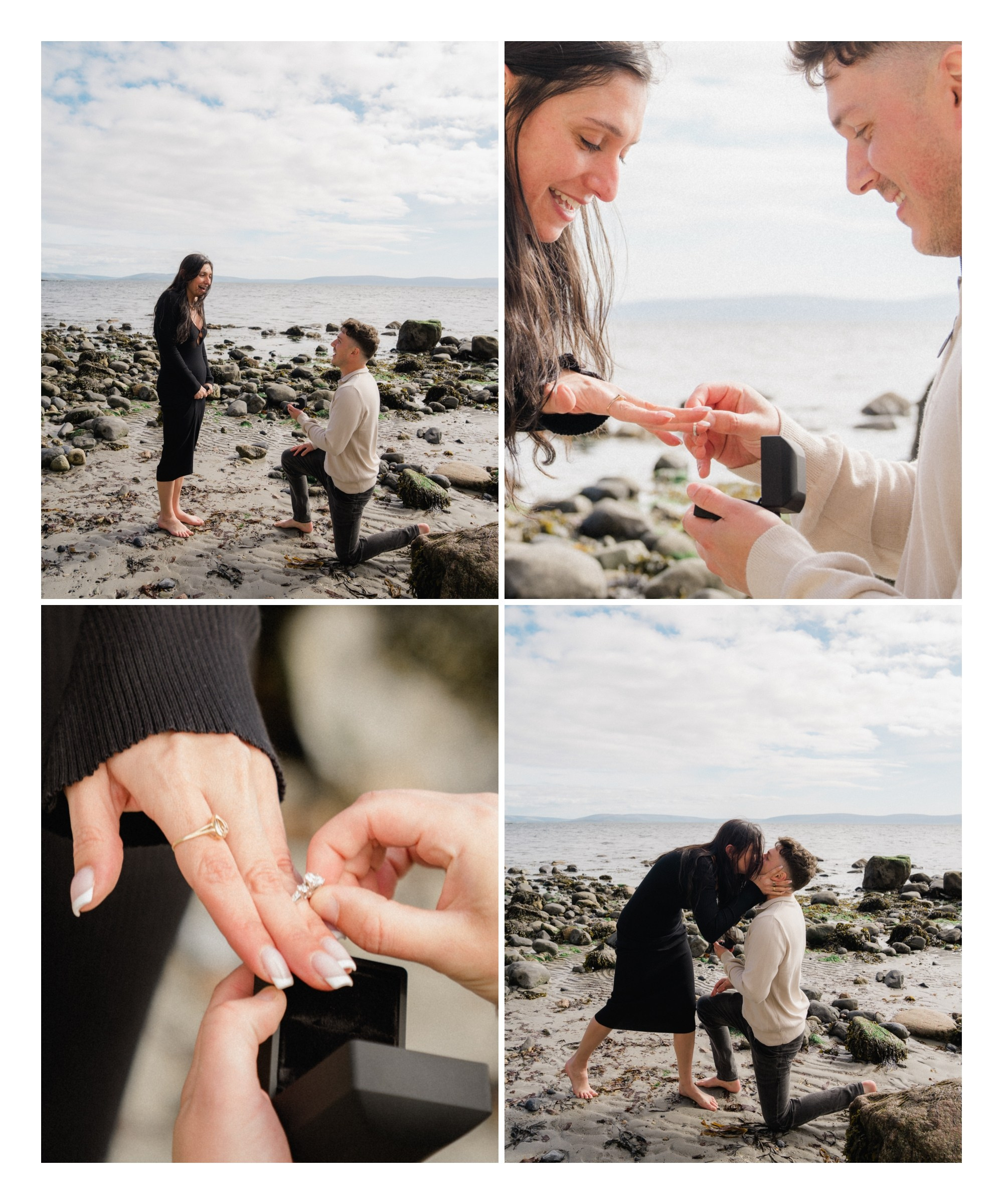 Proposal at Silverstrand Beach, co Galway. Wedding and family photographer Ireland