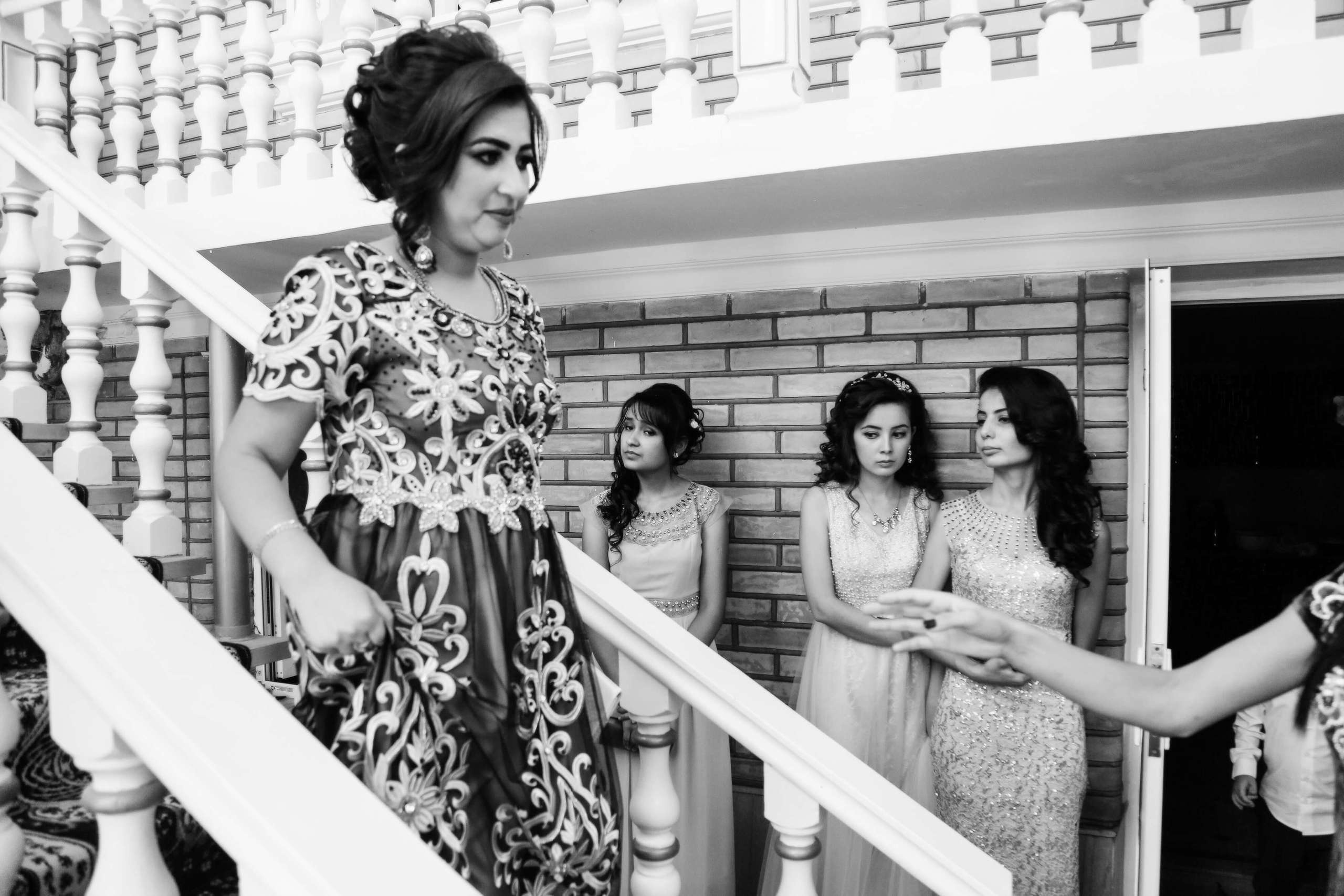 Tajik wedding, portrait of Asian bride, wedding dress. Wedding and family photographer in Cork, Ireland. Tigran