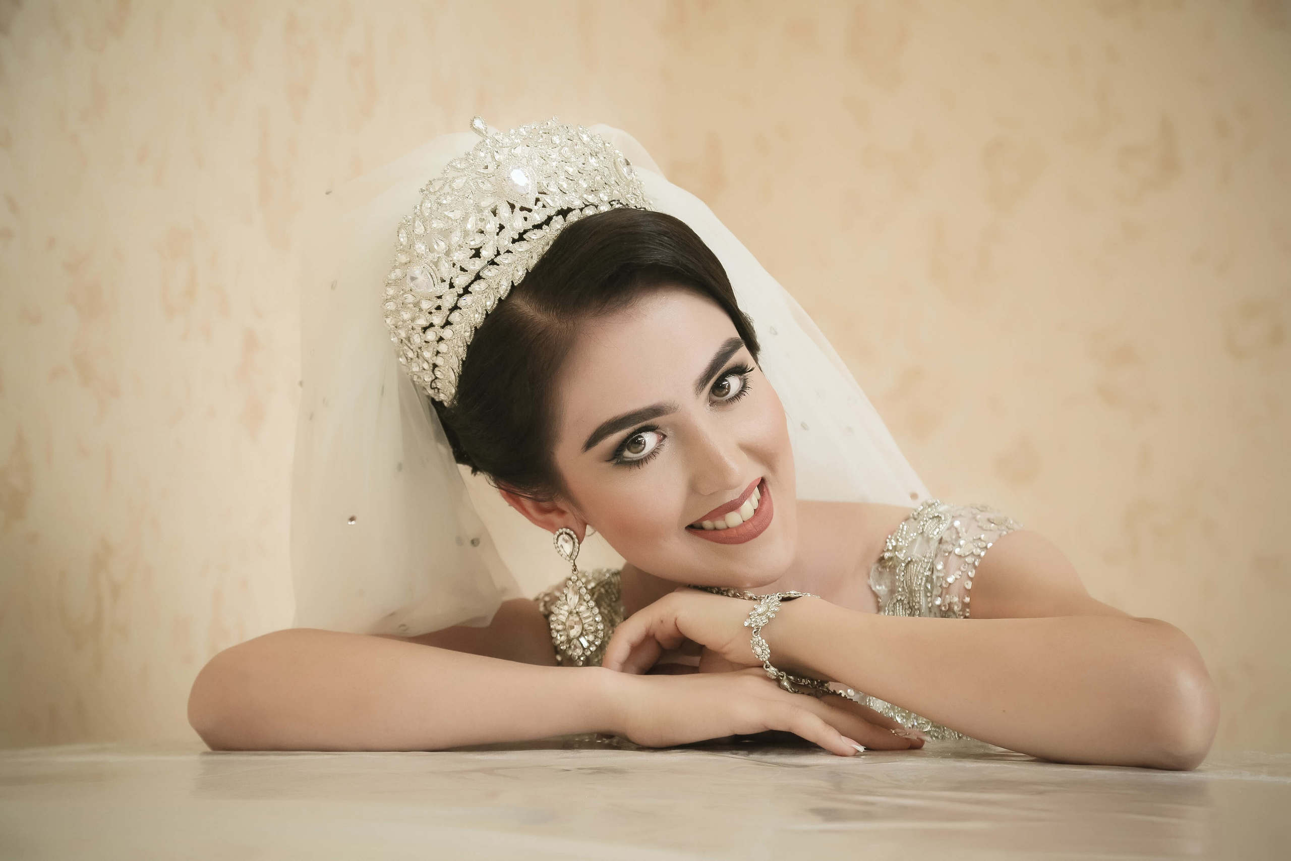 Tajik wedding, portrait of Asian bride, wedding dress. Wedding and family photographer in Cork, Ireland. Tigran
