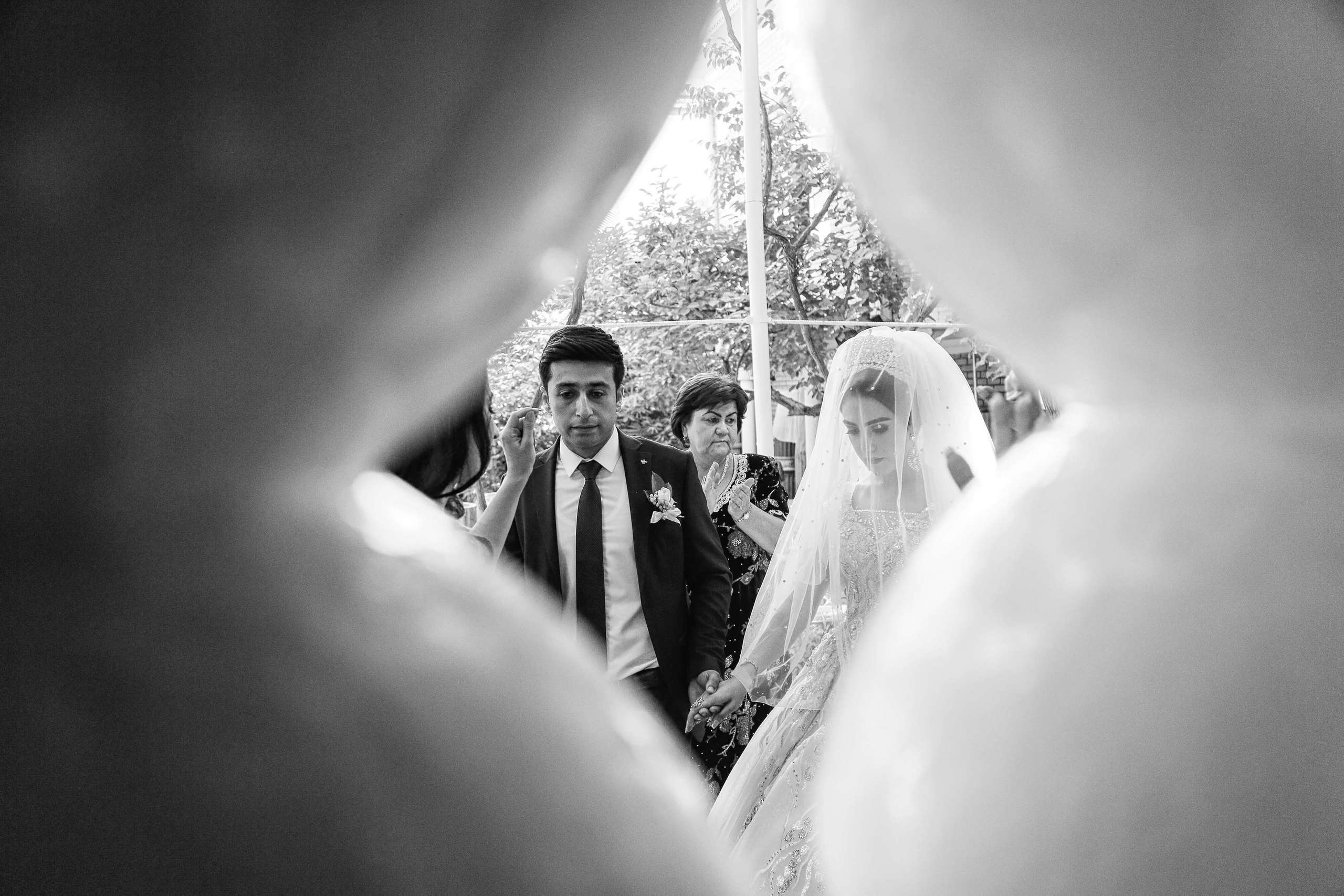 Tajik wedding, portrait of Asian bride, wedding dress. Wedding and family photographer in Cork, Ireland. Tigran