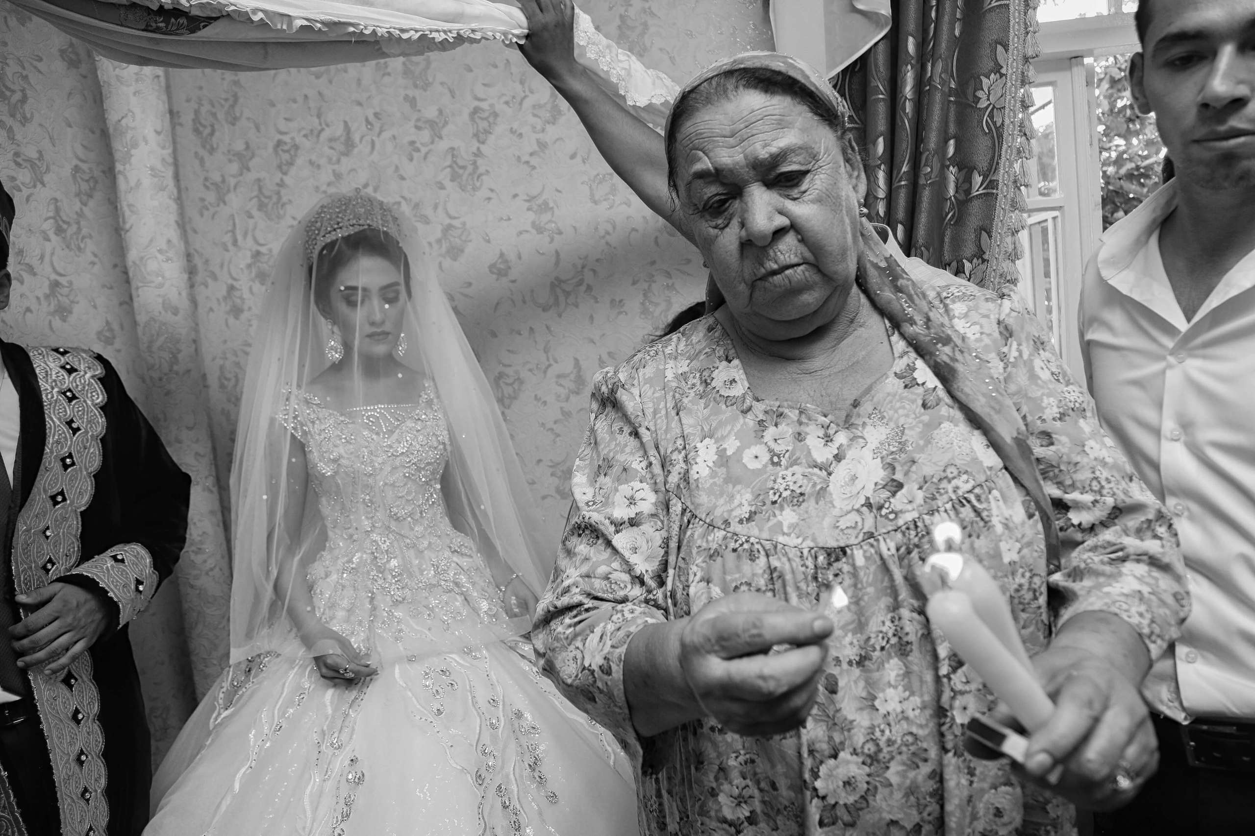 Tajik wedding, portrait of Asian bride, wedding dress. Wedding and family photographer in Cork, Ireland. Tigran