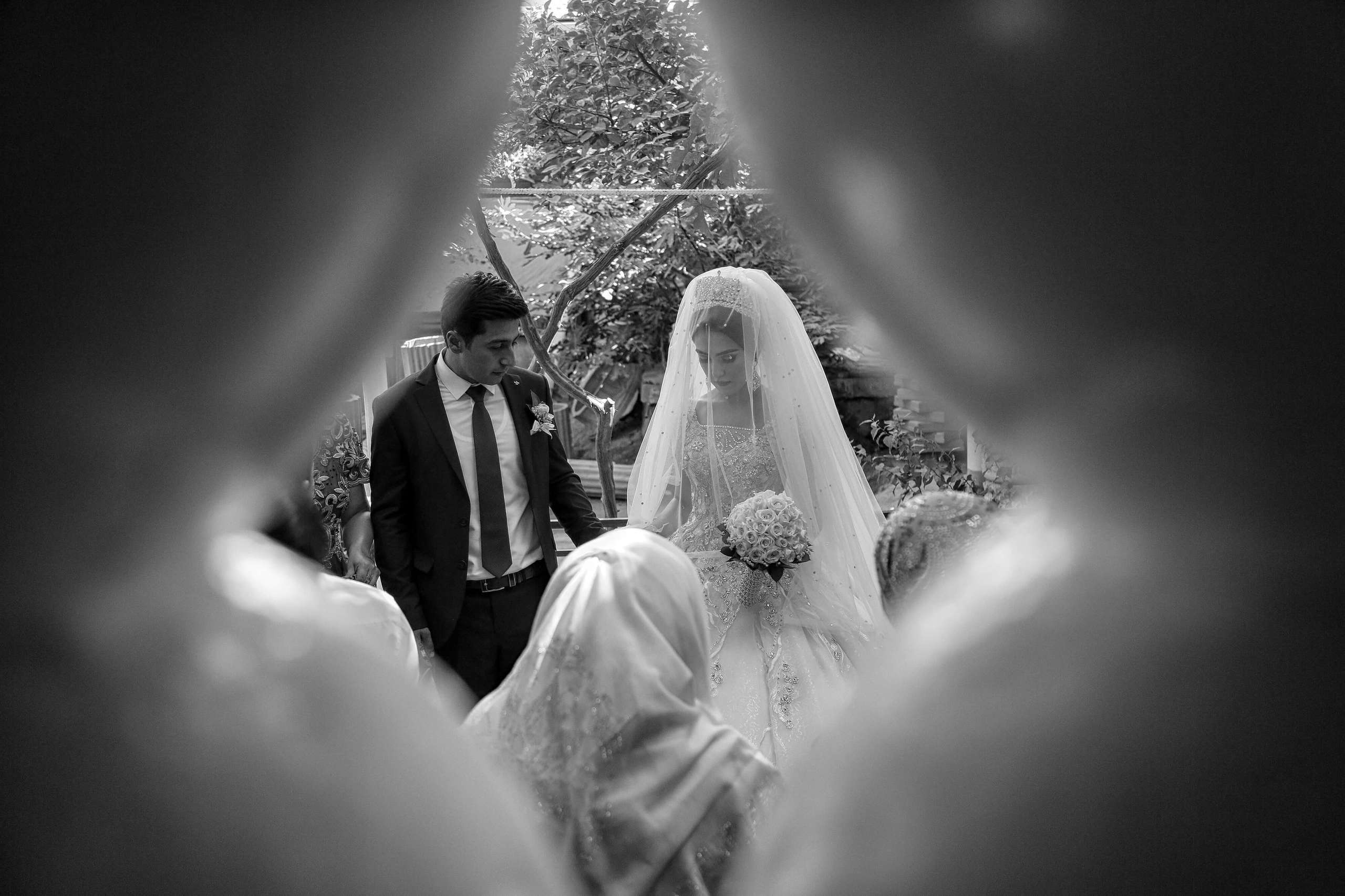 Tajik wedding, portrait of Asian bride, wedding dress. Wedding and family photographer in Cork, Ireland. Tigran