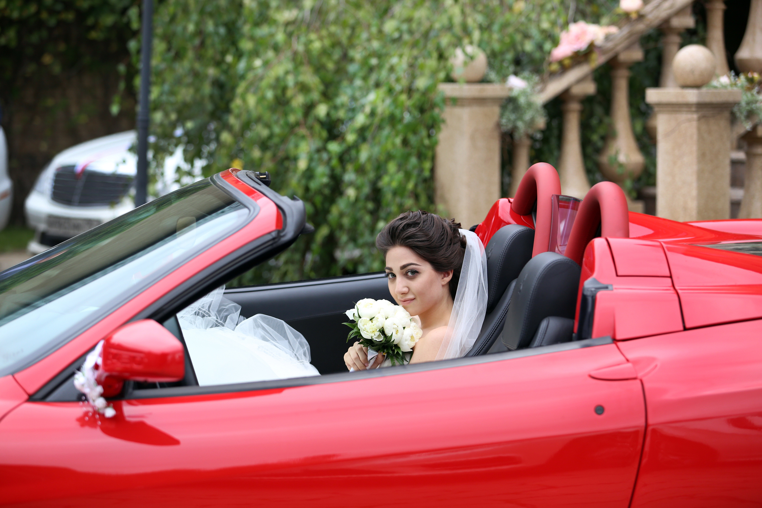 Wedding on Ferrari, bride, dress. Wedding and family photographer in Cork, Ireland. Tigran