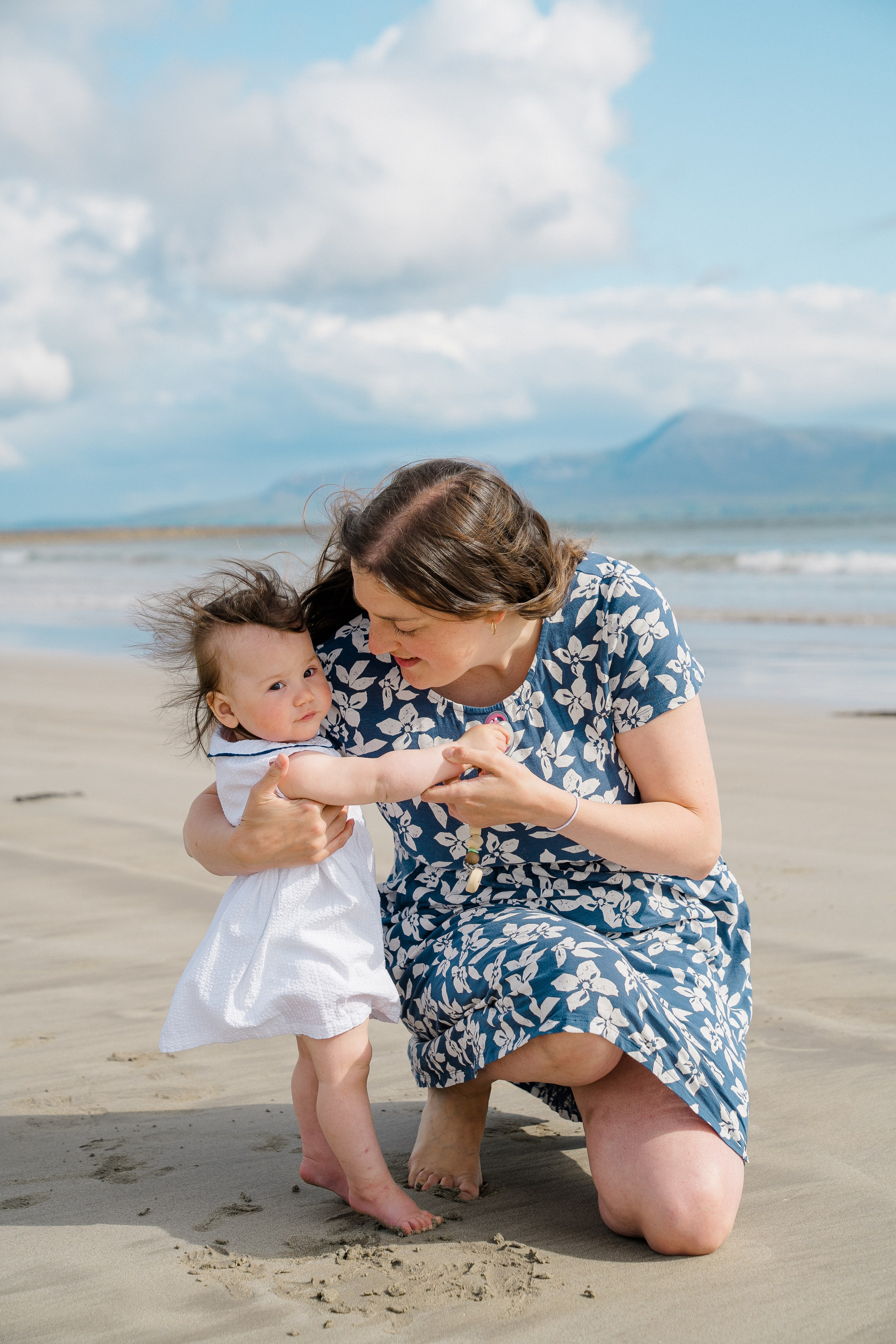 Darya and Mia at the ocean. Wedding and family photographer Ireland