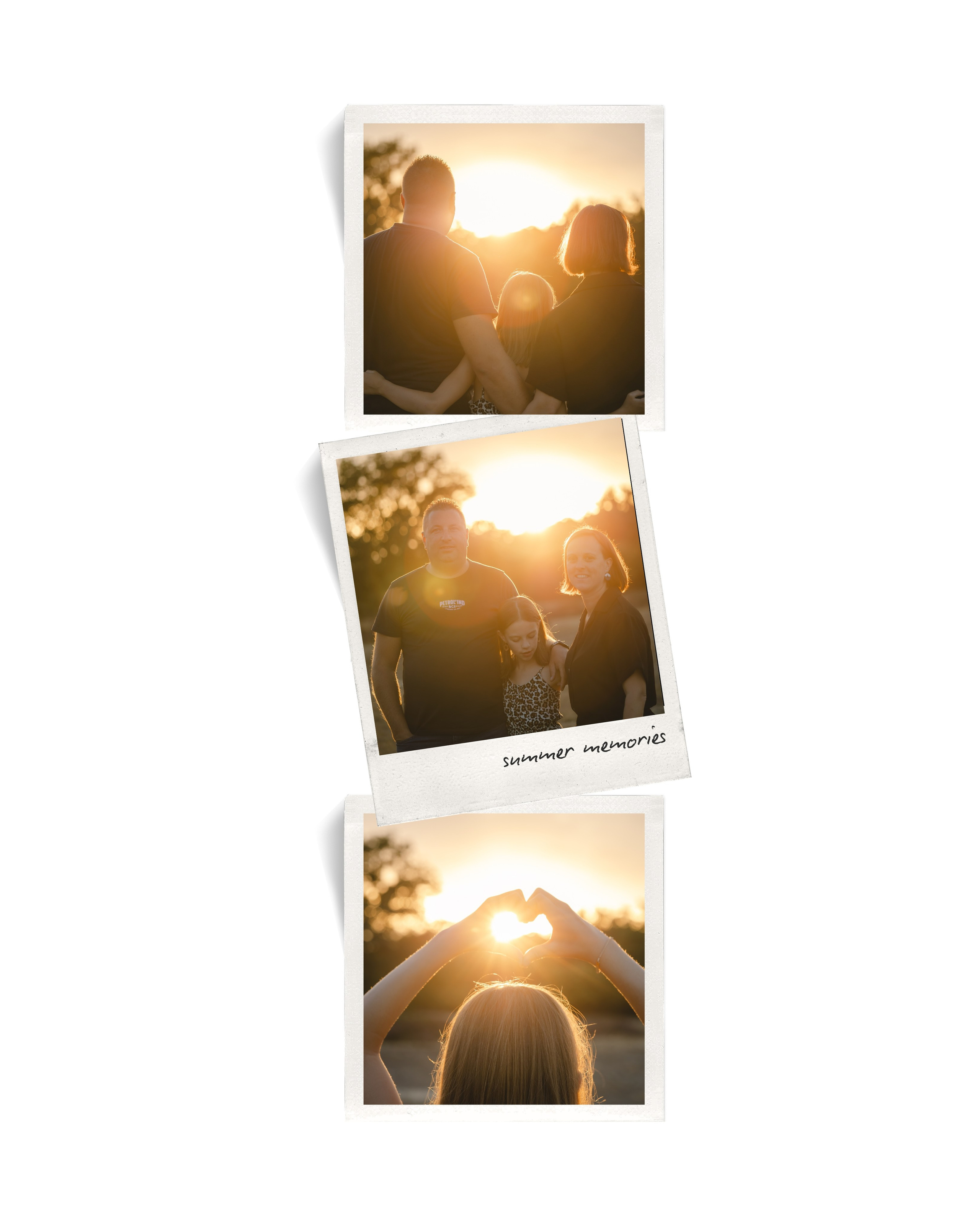 Kapture Fotografie - Gezin tijdens een golden hour fotoshoot in het heidelandschap van de Kesselse Heide