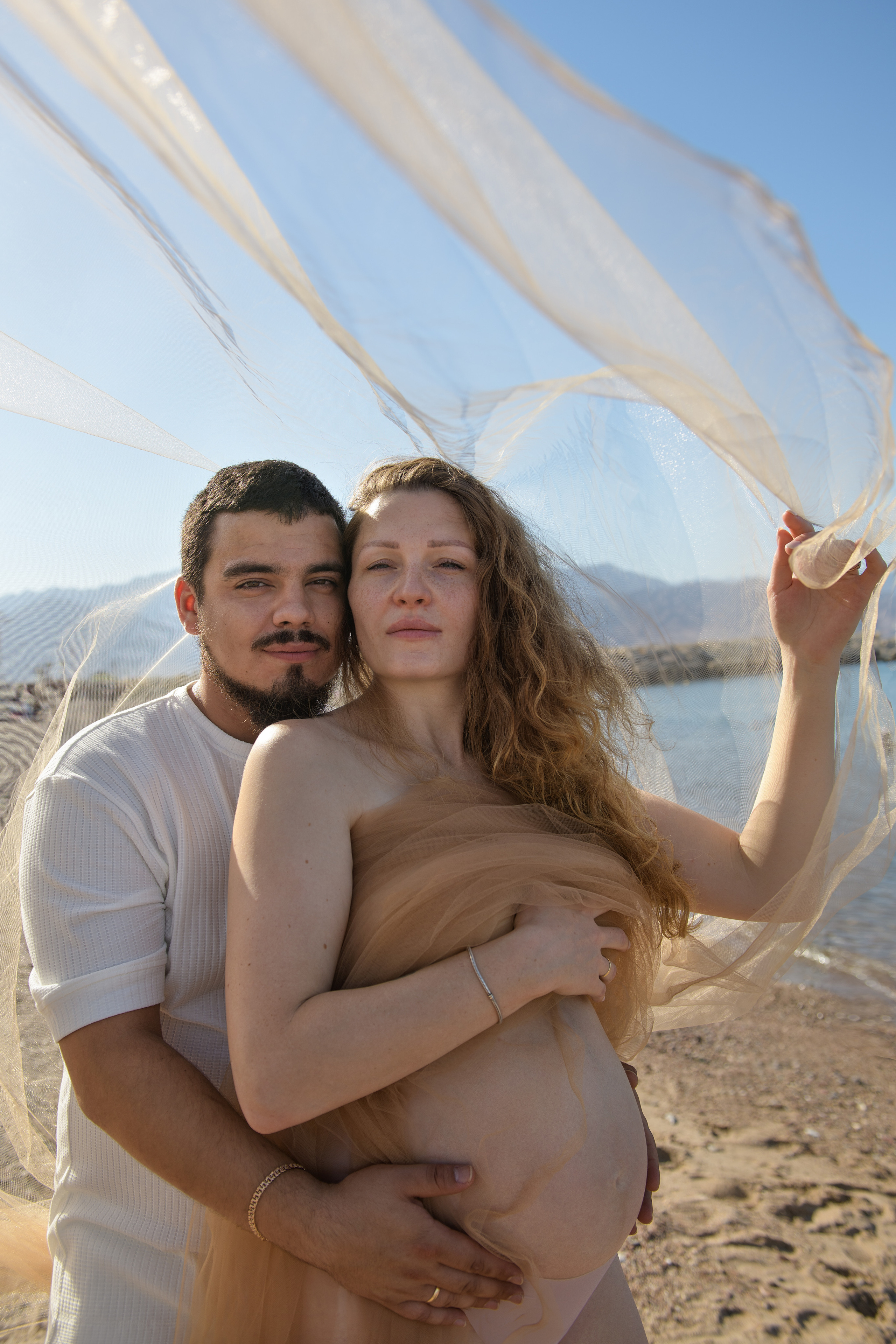 Pregnancy photoshooting on the sea beach for Julia & Dmytriy. Семейный детский беременности love-story фотограф Эйлат Израиль Ольга Амчиславски