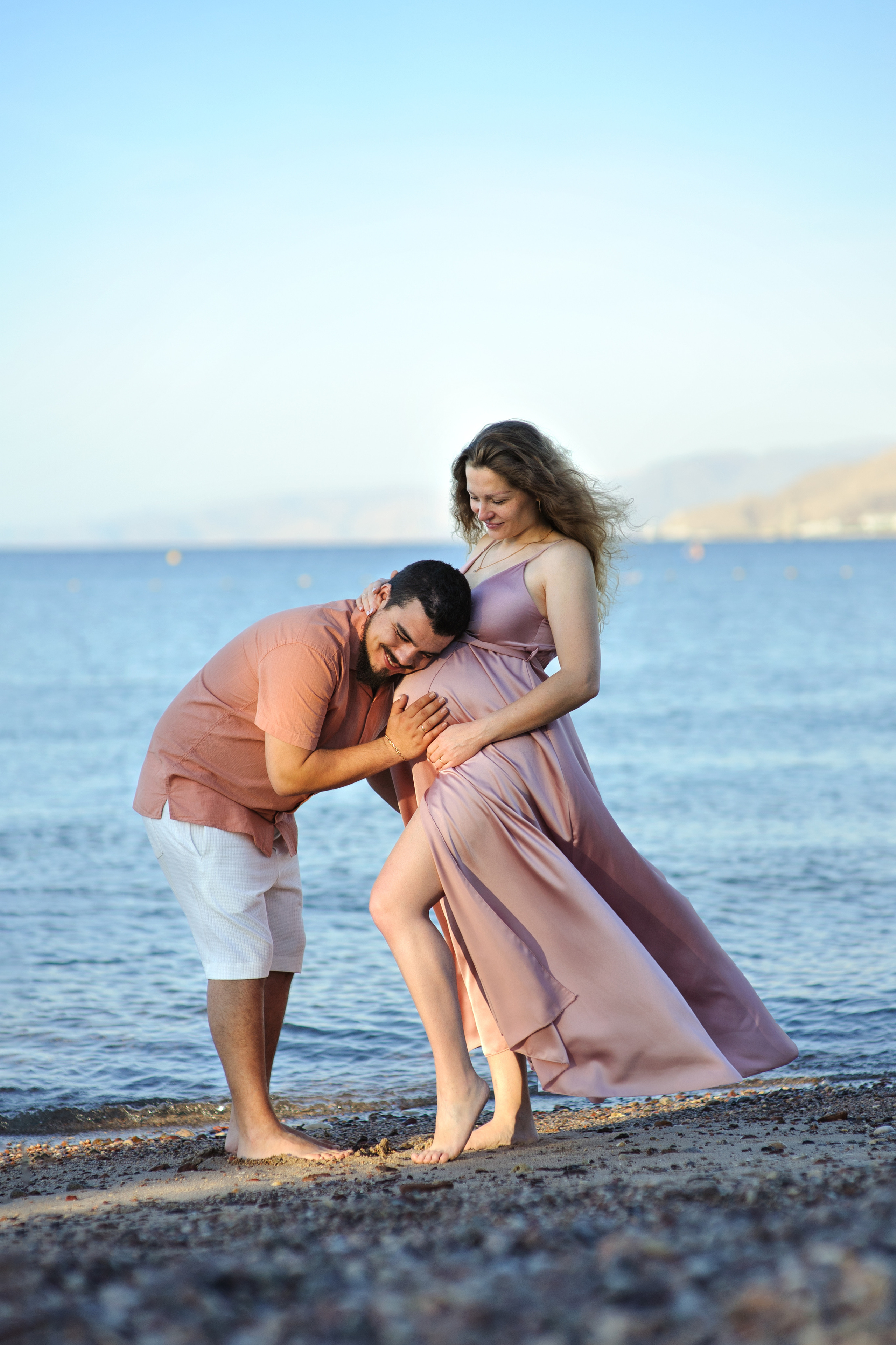 Pregnancy photoshooting on the sea beach for Julia & Dmytriy. Семейный детский беременности love-story фотограф Эйлат Израиль Ольга Амчиславски