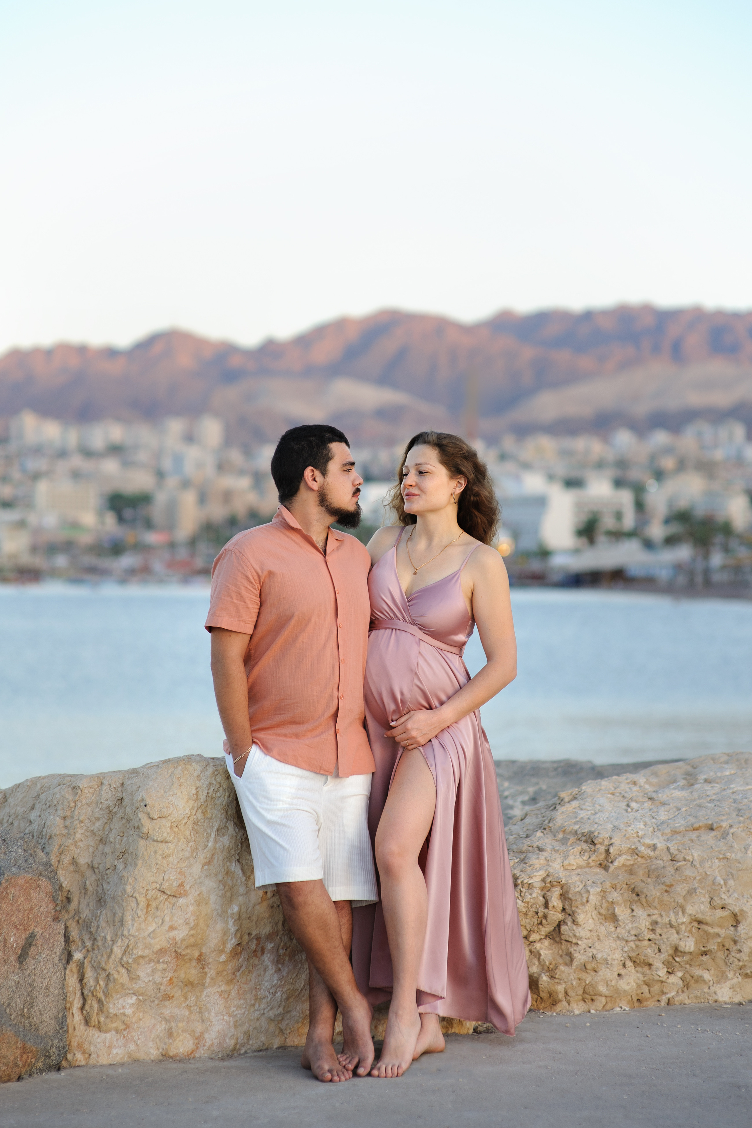 Pregnancy photoshooting on the sea beach for Julia & Dmytriy. Семейный детский беременности love-story фотограф Эйлат Израиль Ольга Амчиславски