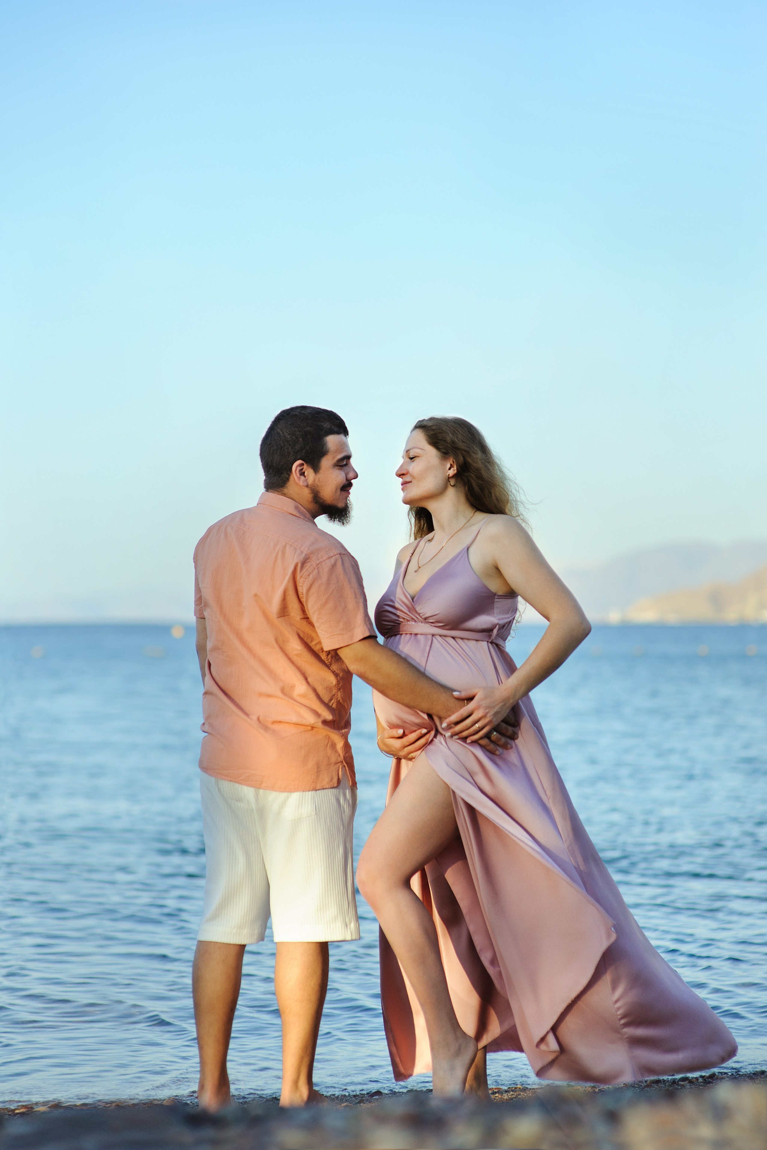 Pregnancy photoshooting on the sea beach for Julia & Dmytriy. Семейный детский беременности love-story фотограф Эйлат Израиль Ольга Амчиславски