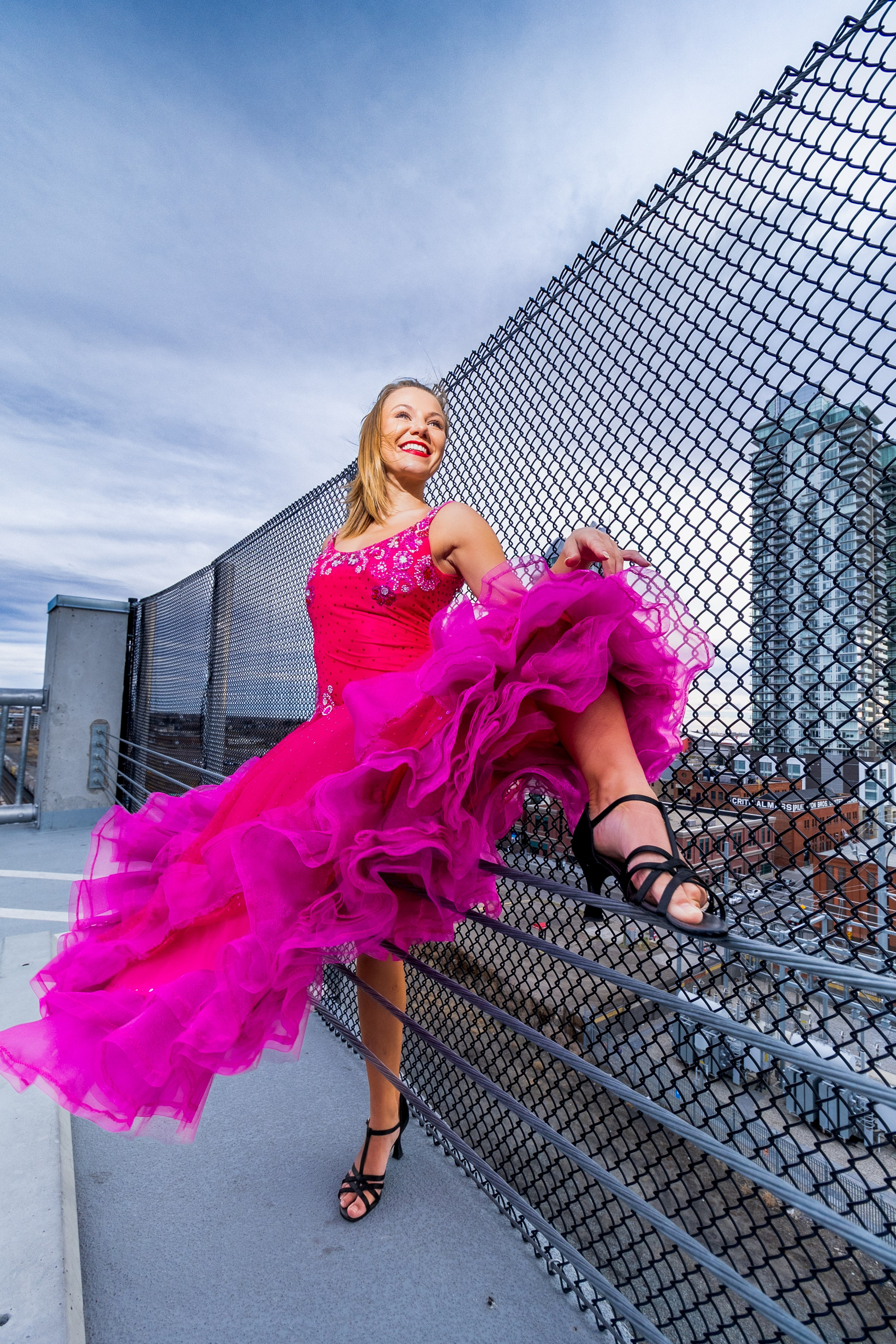 Grace in Motion: Ava Mabel’s Stunning Photoshoot in Pink. ProFly.club — Professional aerial filming in Calgary