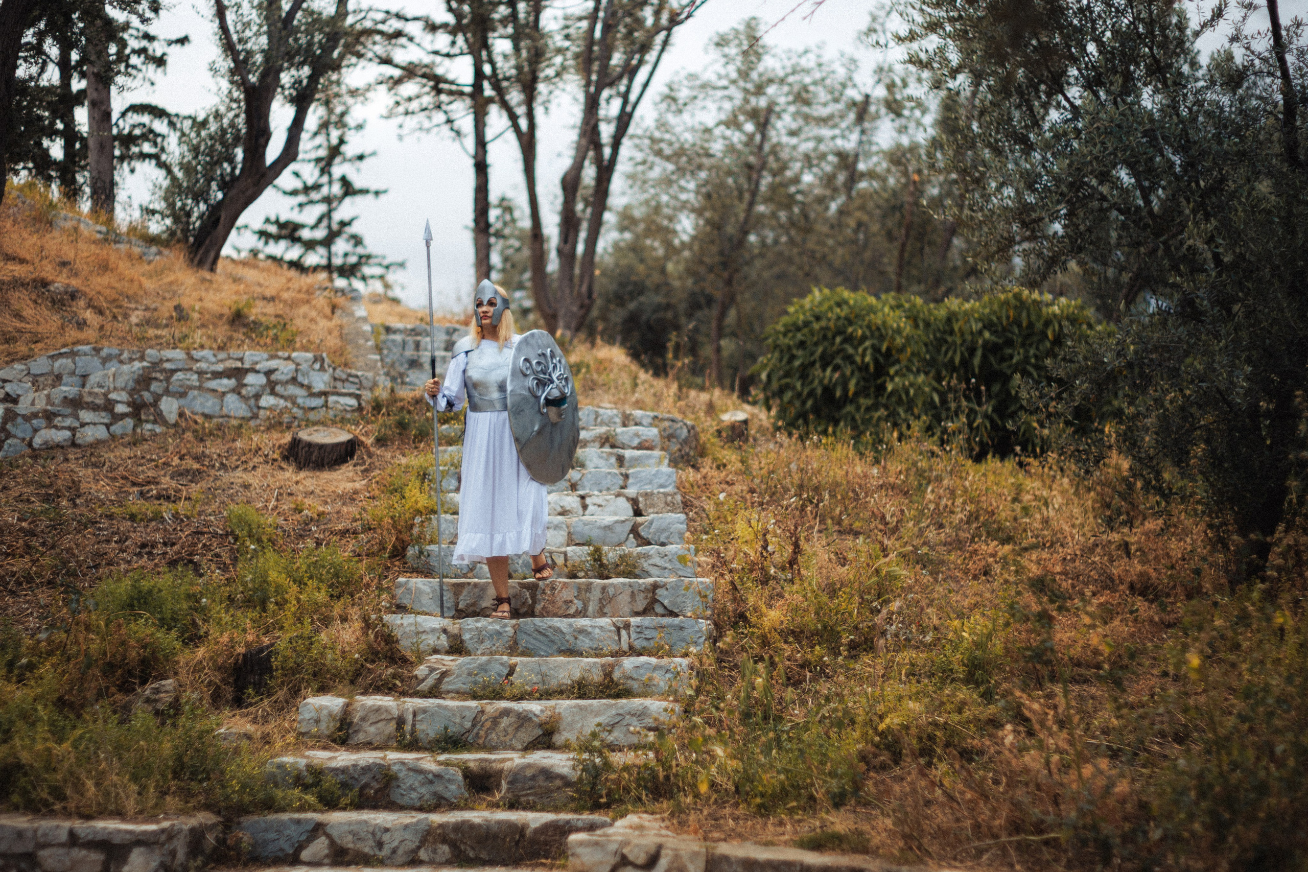 Ilona as Athena. Photographer in Greece Kristina