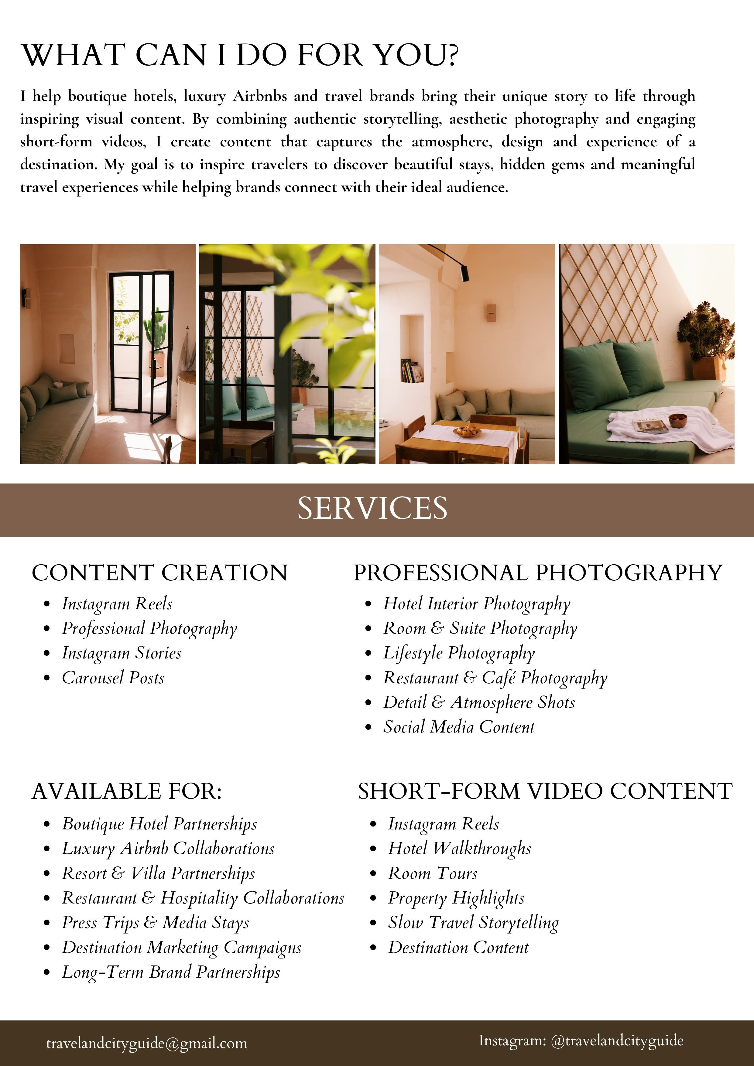 MEDIA KIT. Ekaterina Jalunina | Luxury Hotel & Hospitality Photographer