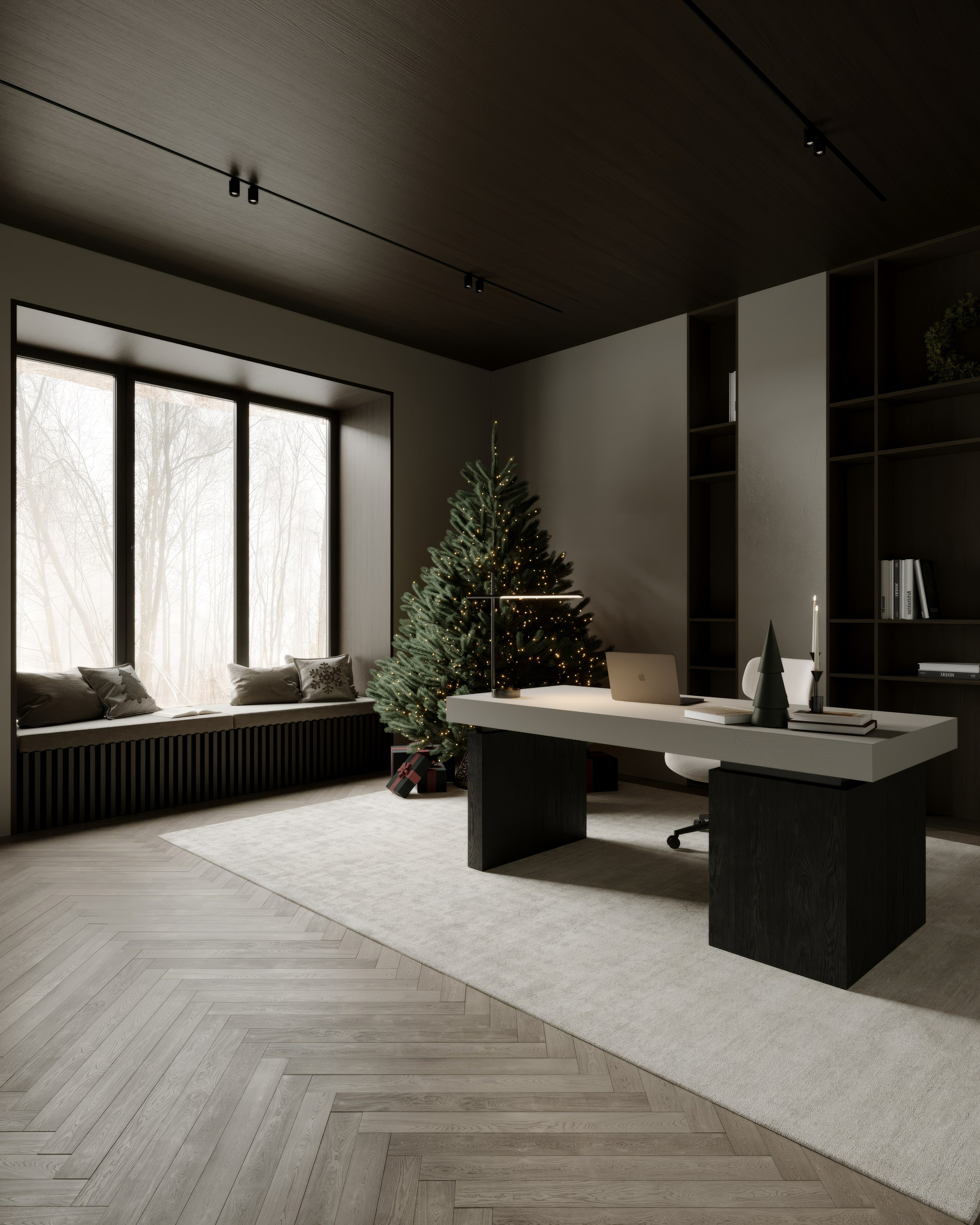AS [Office in Grey]. Anastasia Sorochin| 3d Visualization