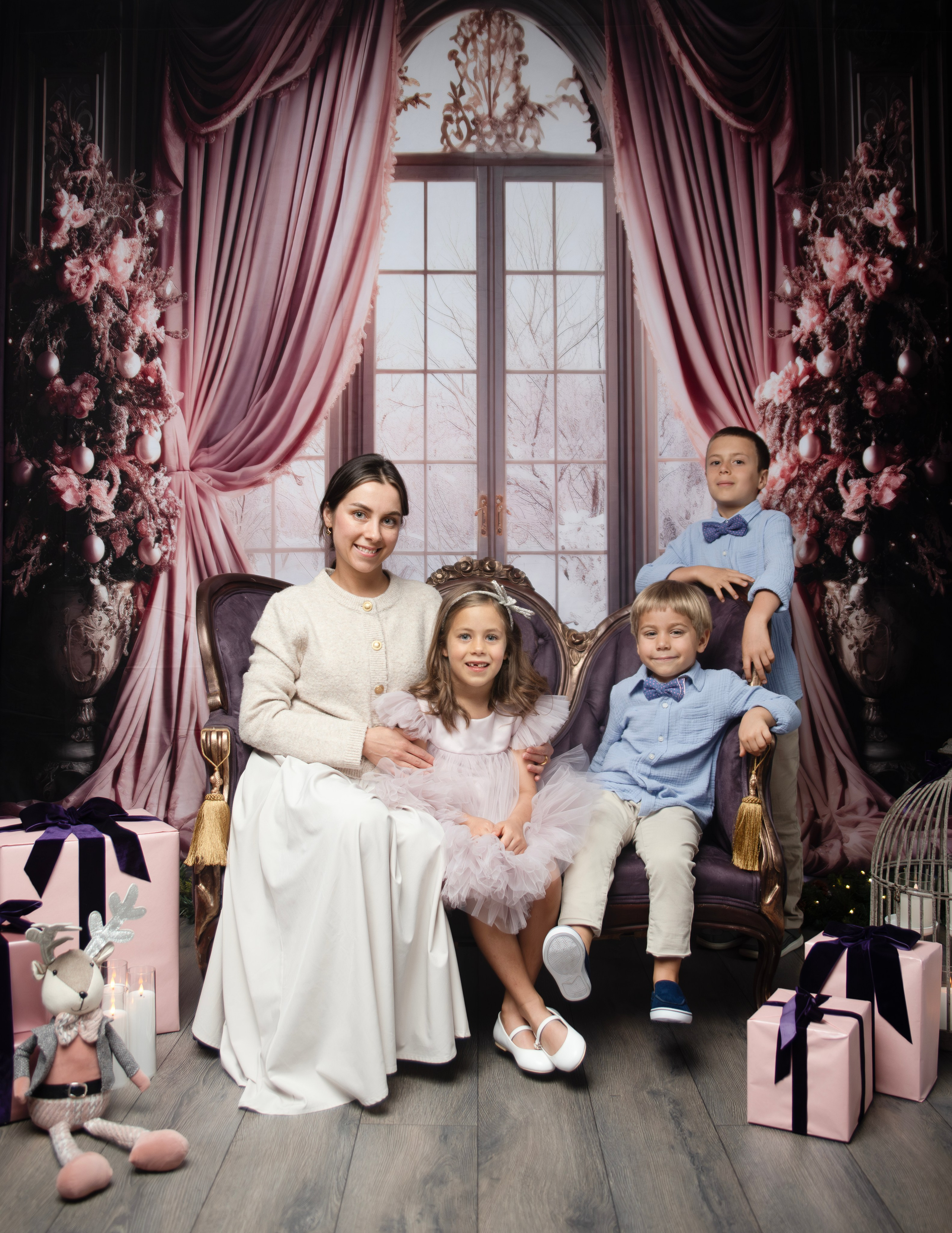 Purple Christmas MINIS. Portrait, kids and family photographer in Wesley Chapel Alina Alice Osipova