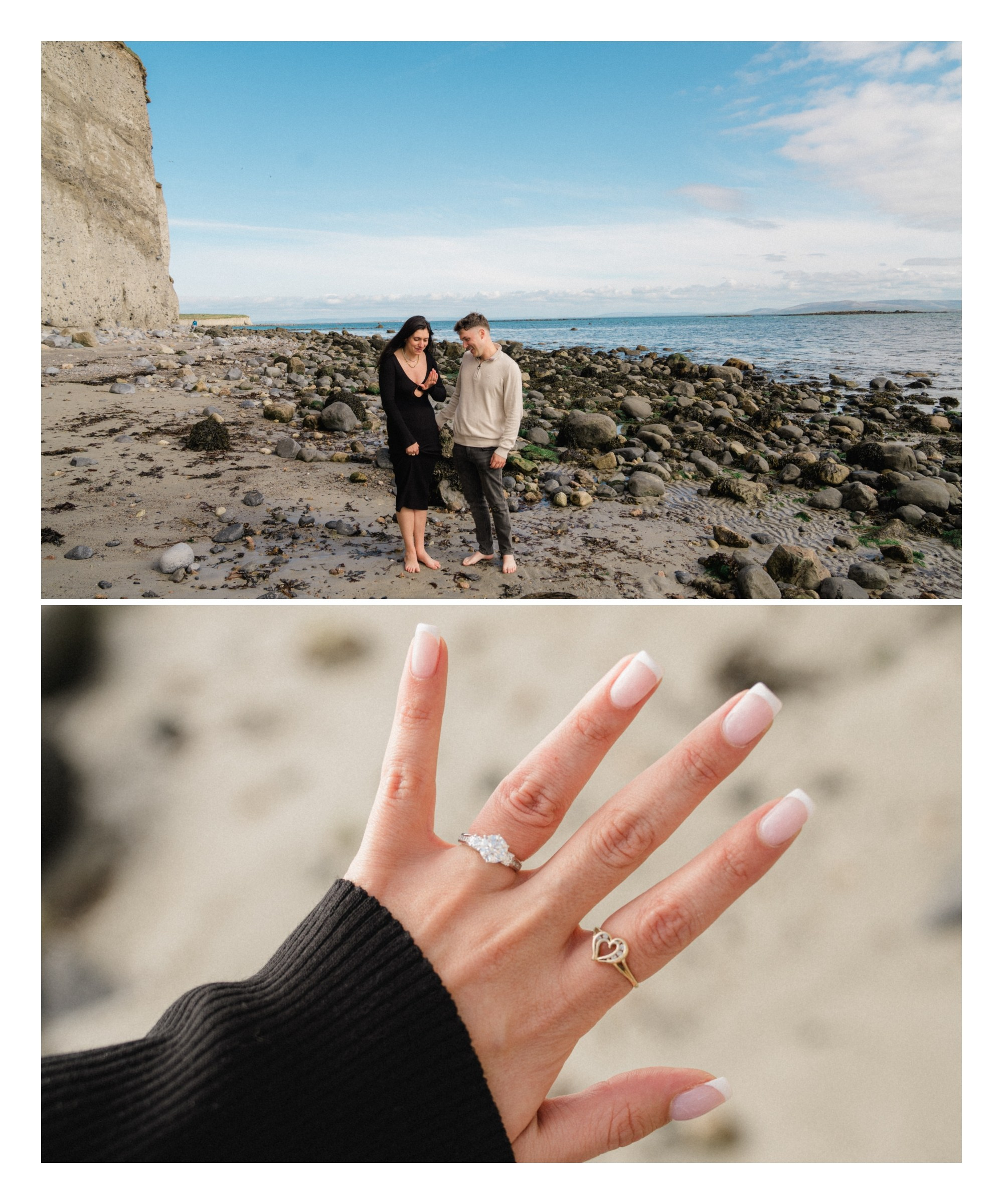 Proposal at Silverstrand Beach, co Galway. Wedding and family photographer Ireland