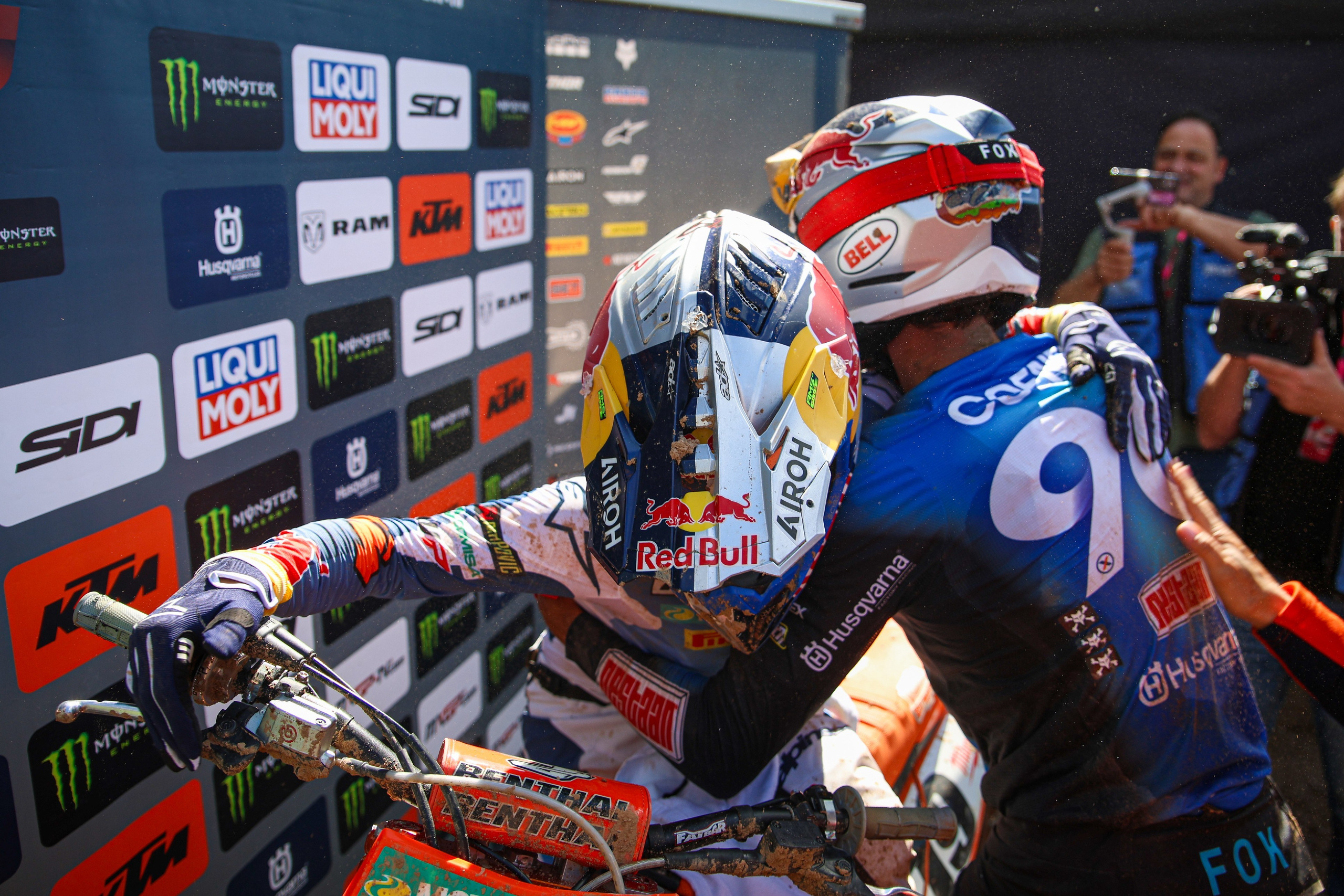 Sasha and Lucas Coenen hug MXGP 1st race victory Motocross World Championship