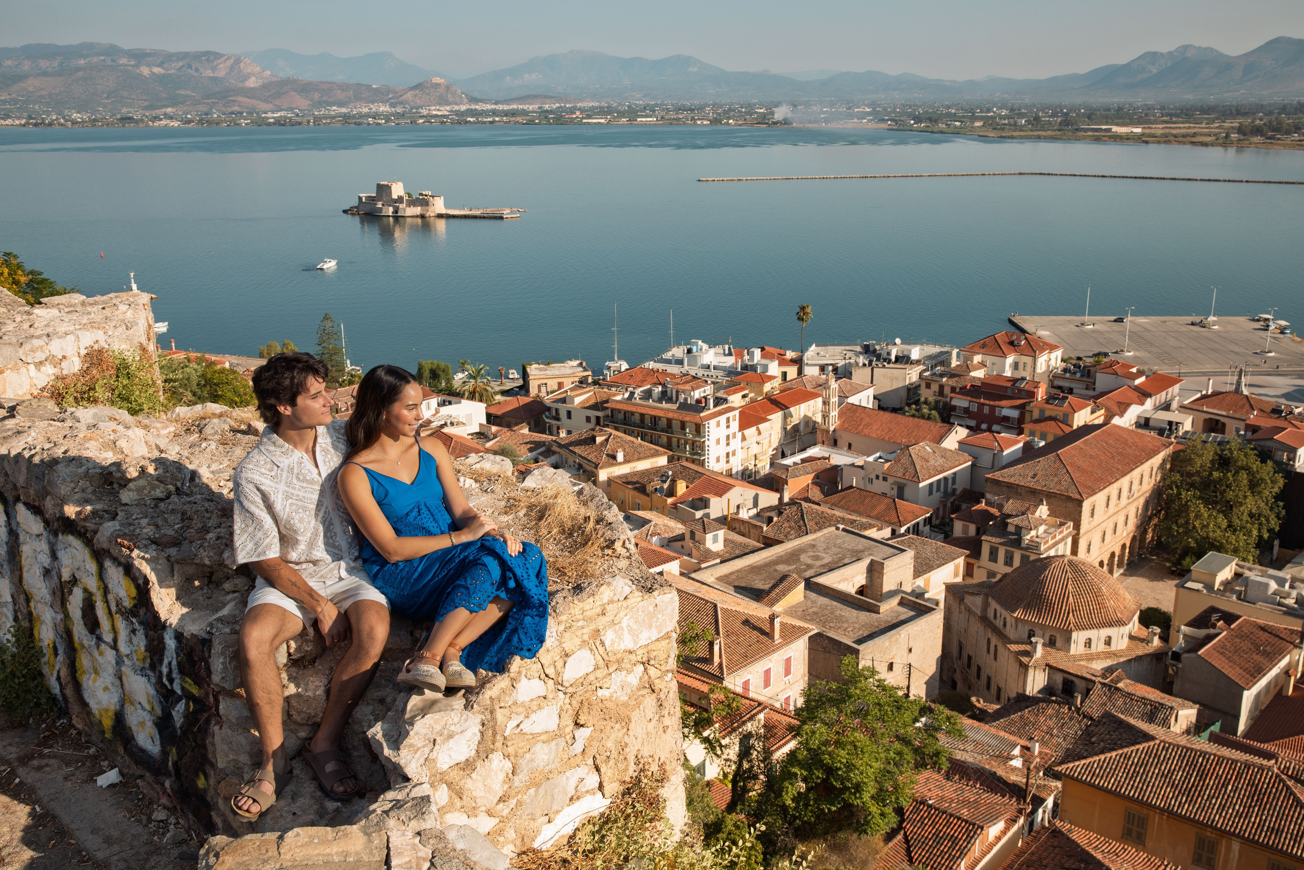 Evan & Sofia (USA). Photographer Anya Khasapi. Nafplio, Greece