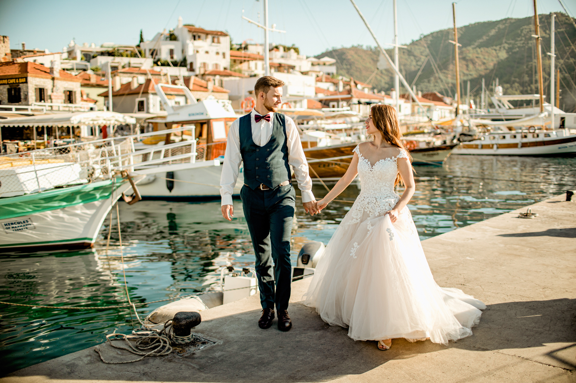 Wedding photo shoot in Marmaris old town. Julia Ganch I Fashion Wedding Photography I Cappadocia Turkey