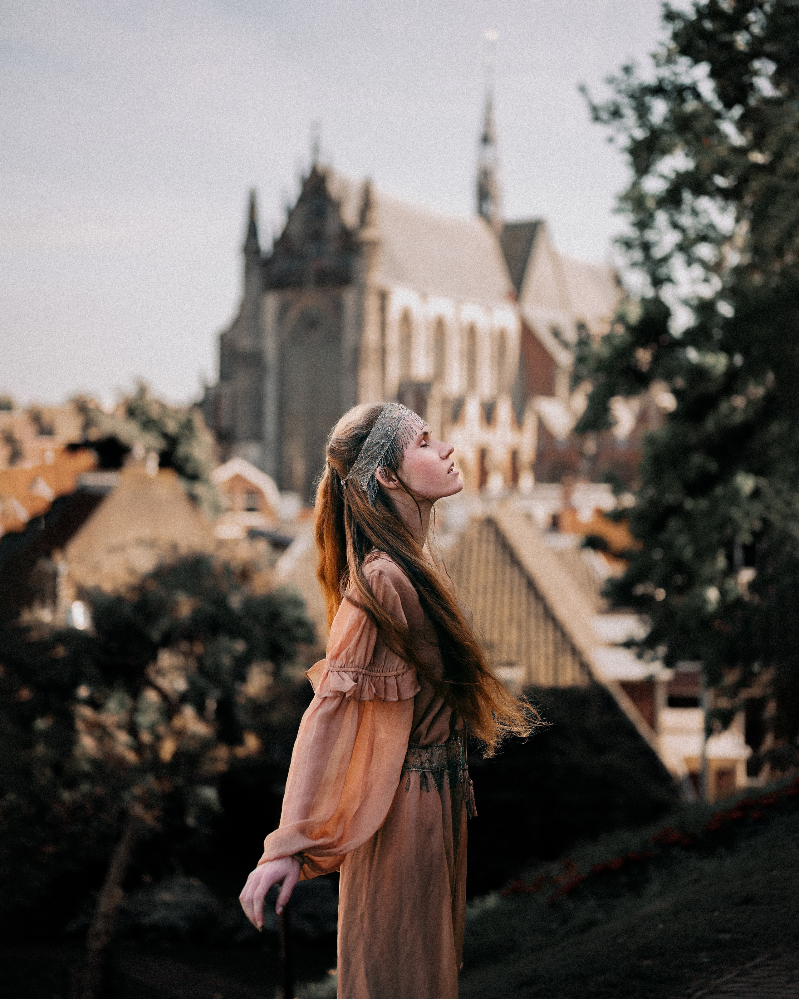 Fantasy Photoshoot in a Medieval Castle in ethereal light. Moth & Moss Photography